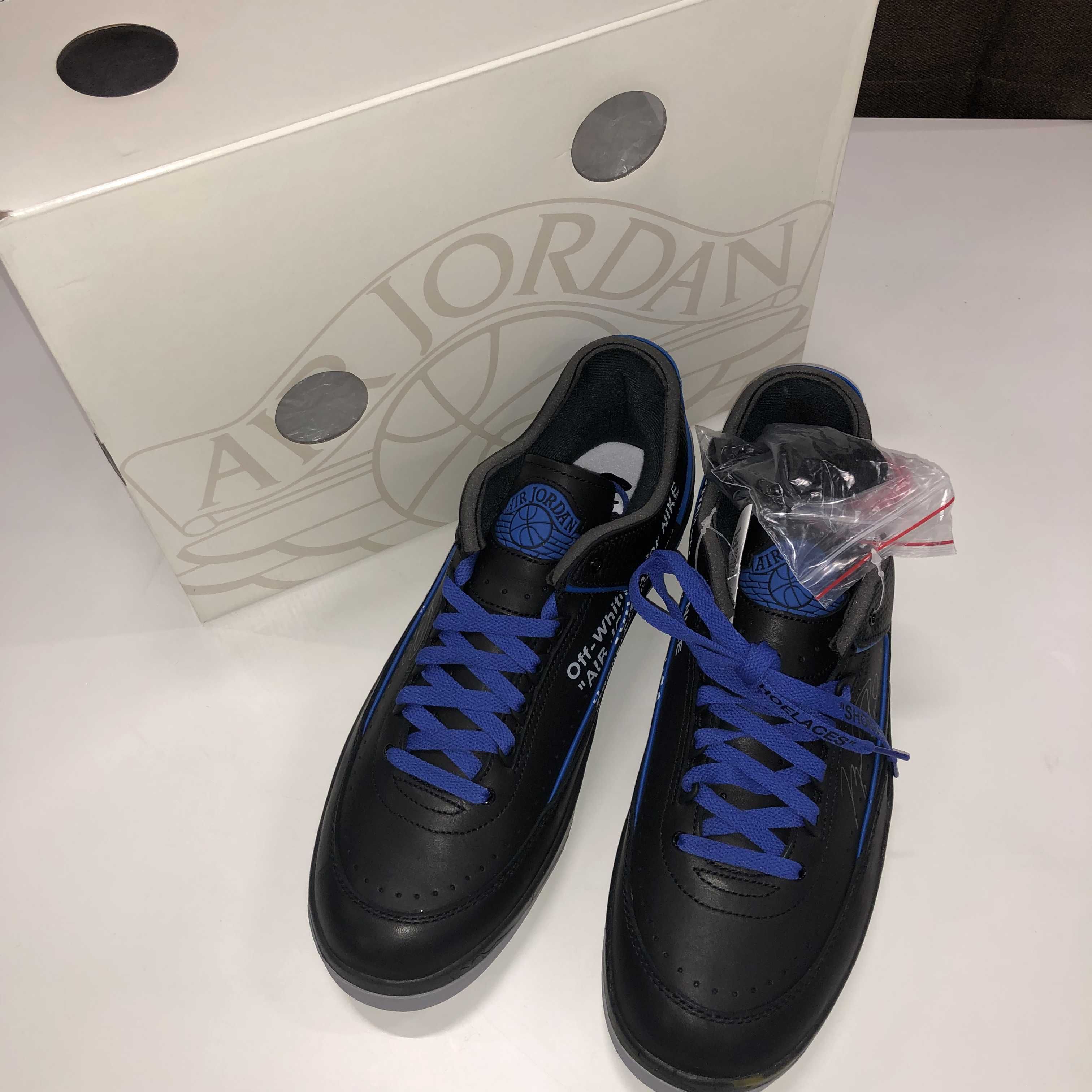 Off-White × Nike Air Jordan 2 Low "Black and Varsity Royal"