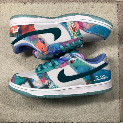 Futura × Nike SB Dunk Low "White and Geode Teal"