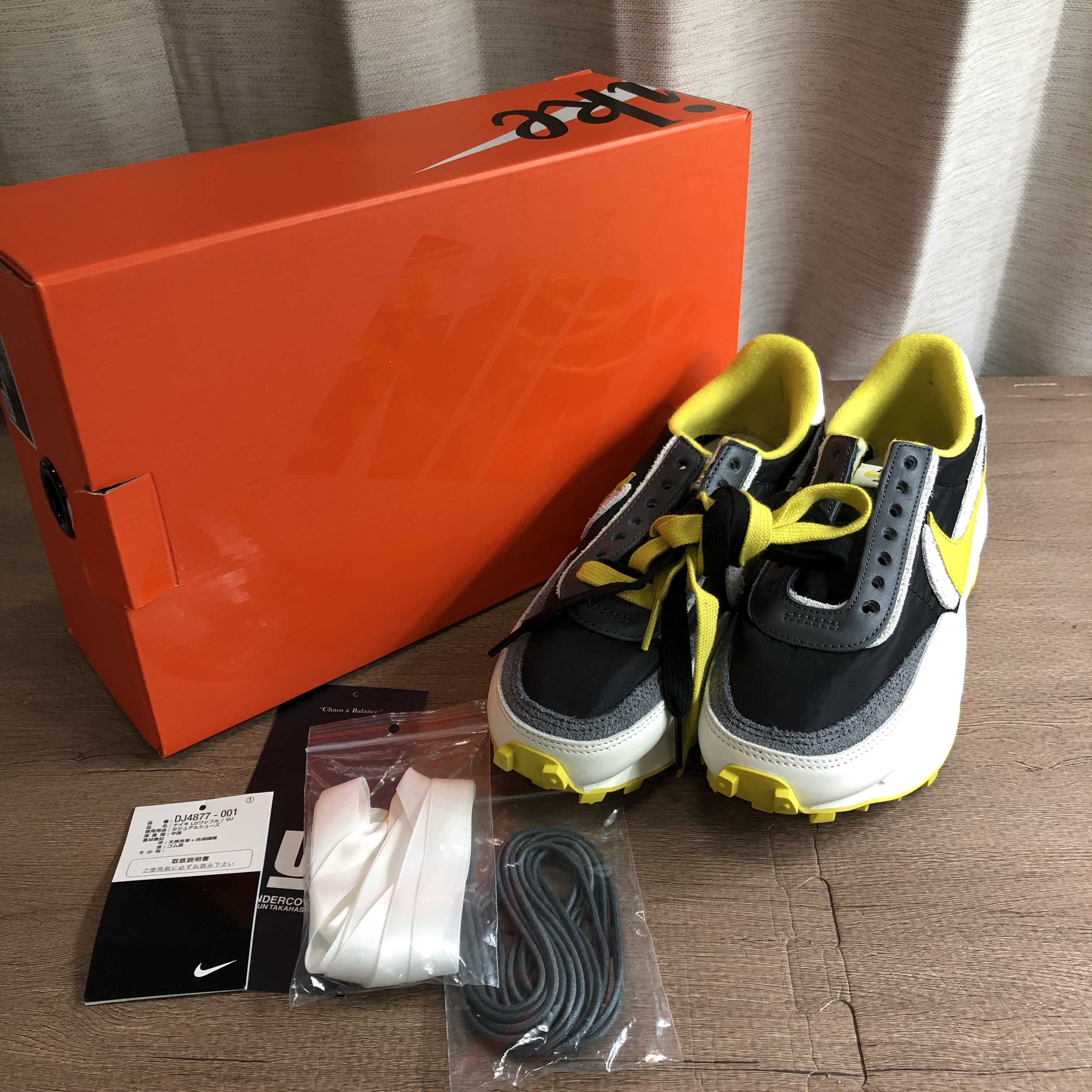 UNDERCOVER × sacai × Nike LD Waffle "Black/Sail-Dark Grey-Bright Citron"