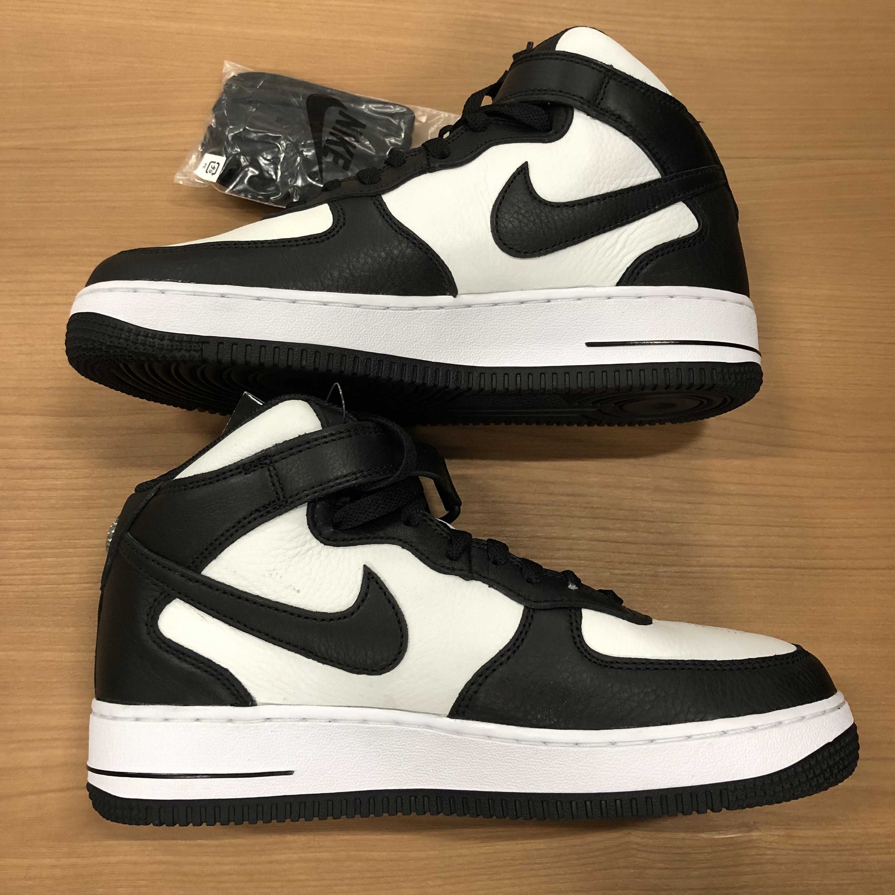 Stussy × Nike Air Force 1 Mid "Black and Light Bone"