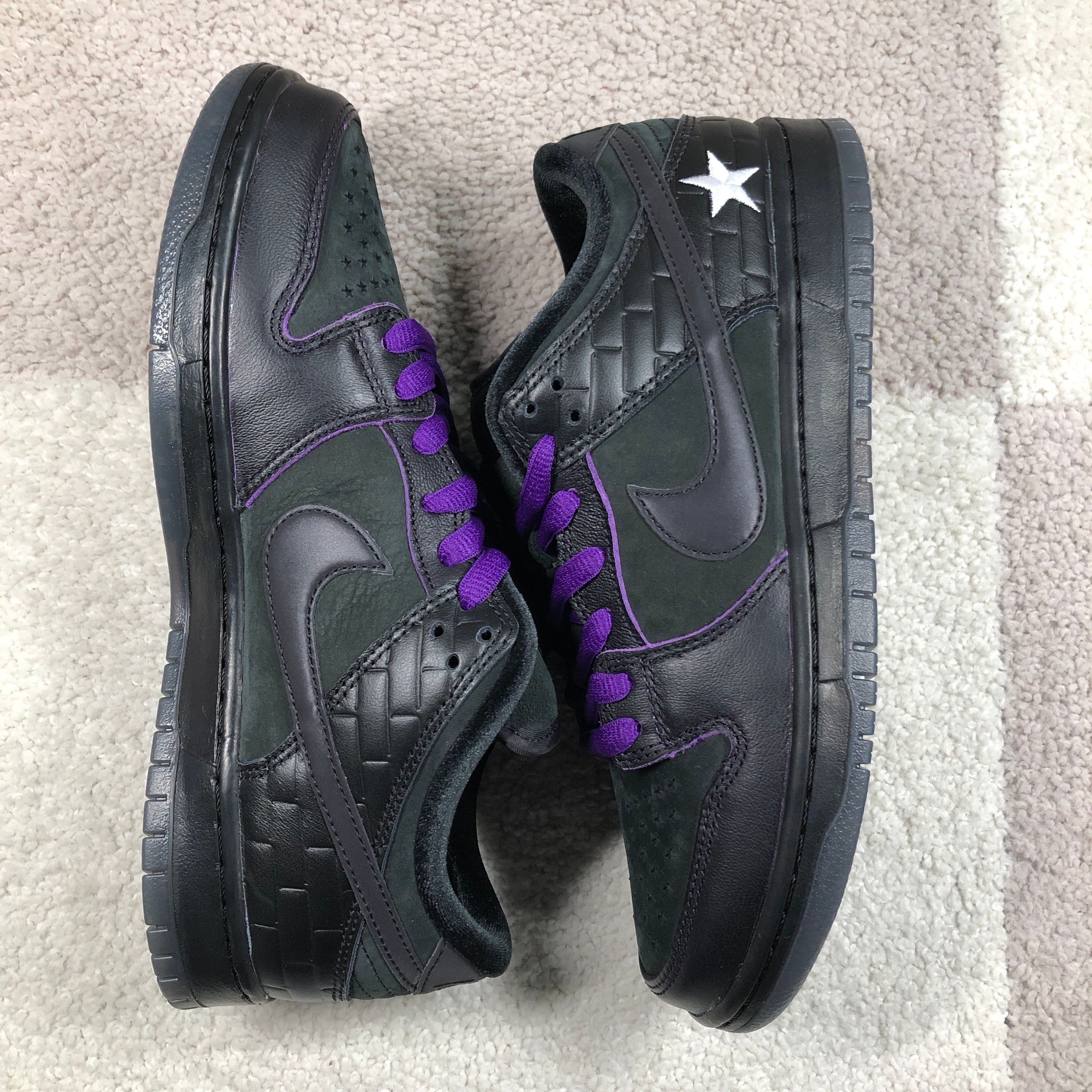 Familia × Nike SB Dunk Low First Avenue "Black/Voltage Purple-White"