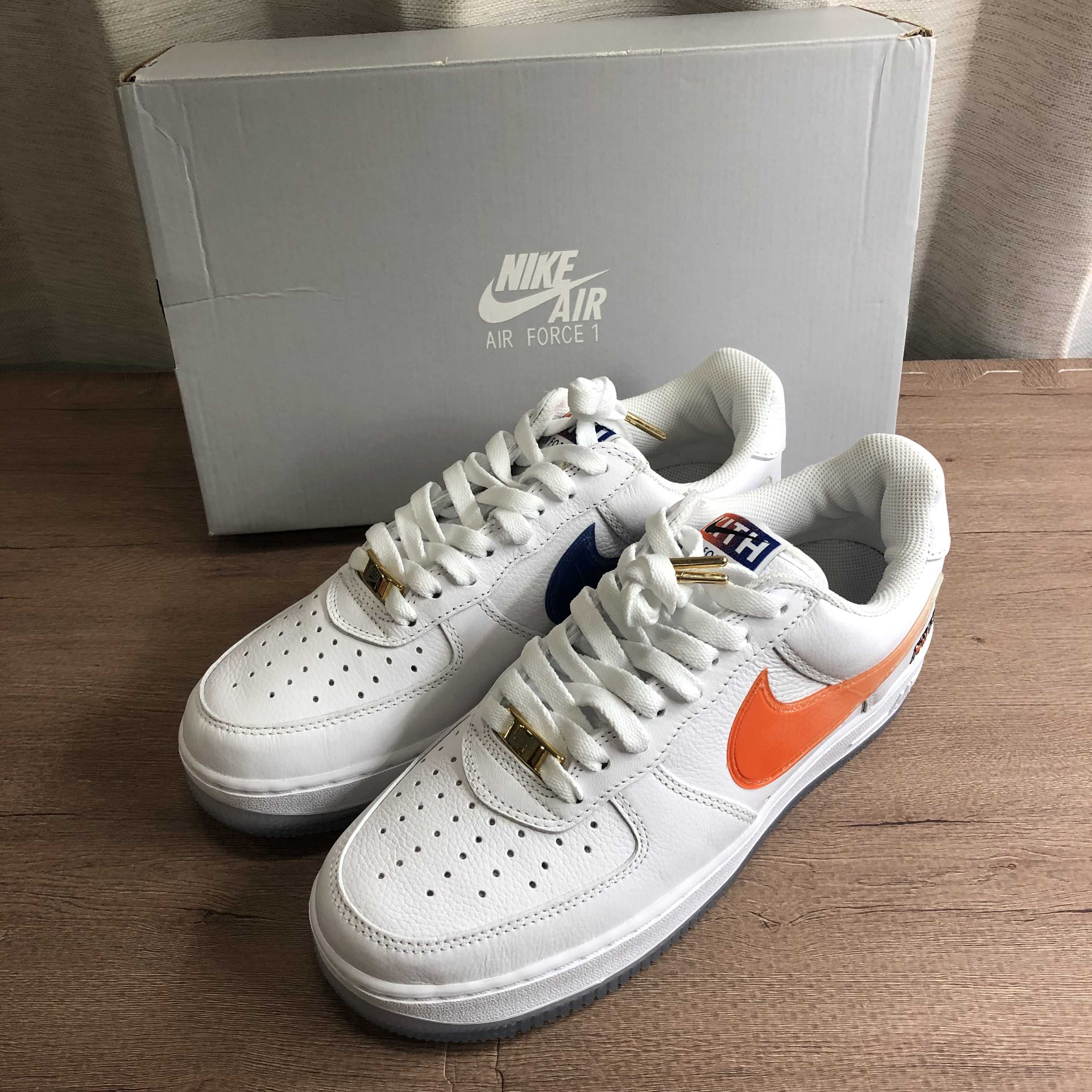KITH × Nike Air Force 1 Low "White/Rush Blue/White/Brilliant Orange"