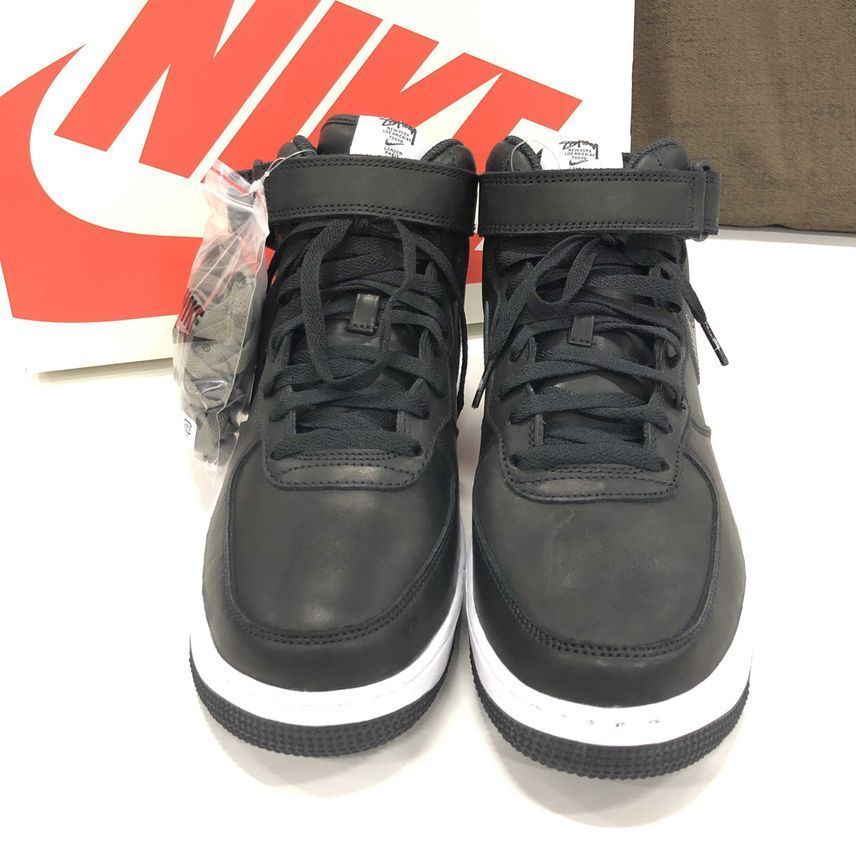 Stussy × Nike Air Force 1 Mid "Black/Black"