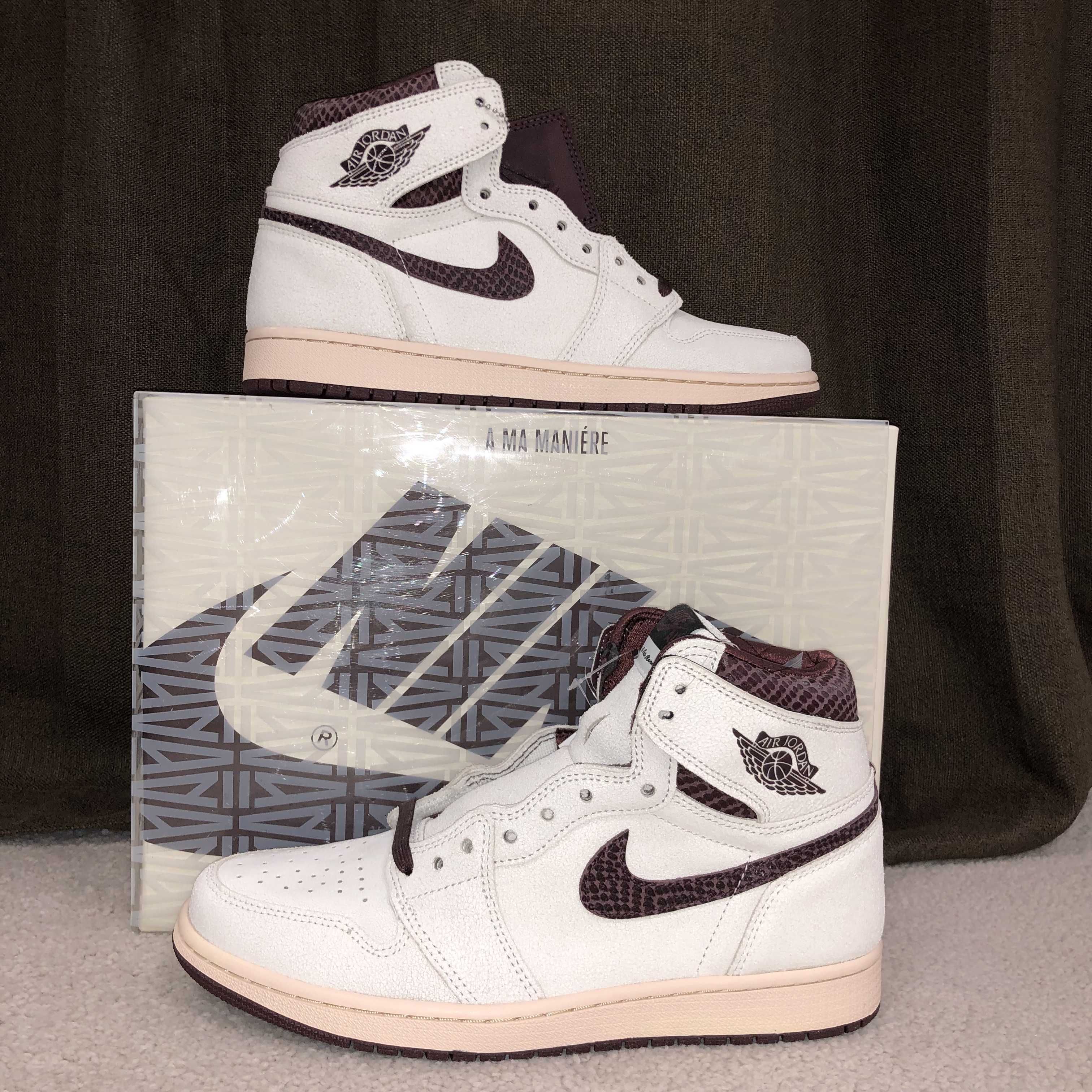 A Ma Maniere × Nike Air Jordan 1 Retro High OG "Sail and Burgundy"