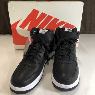 Stussy × Nike Air Force 1 Mid "Black/Black"