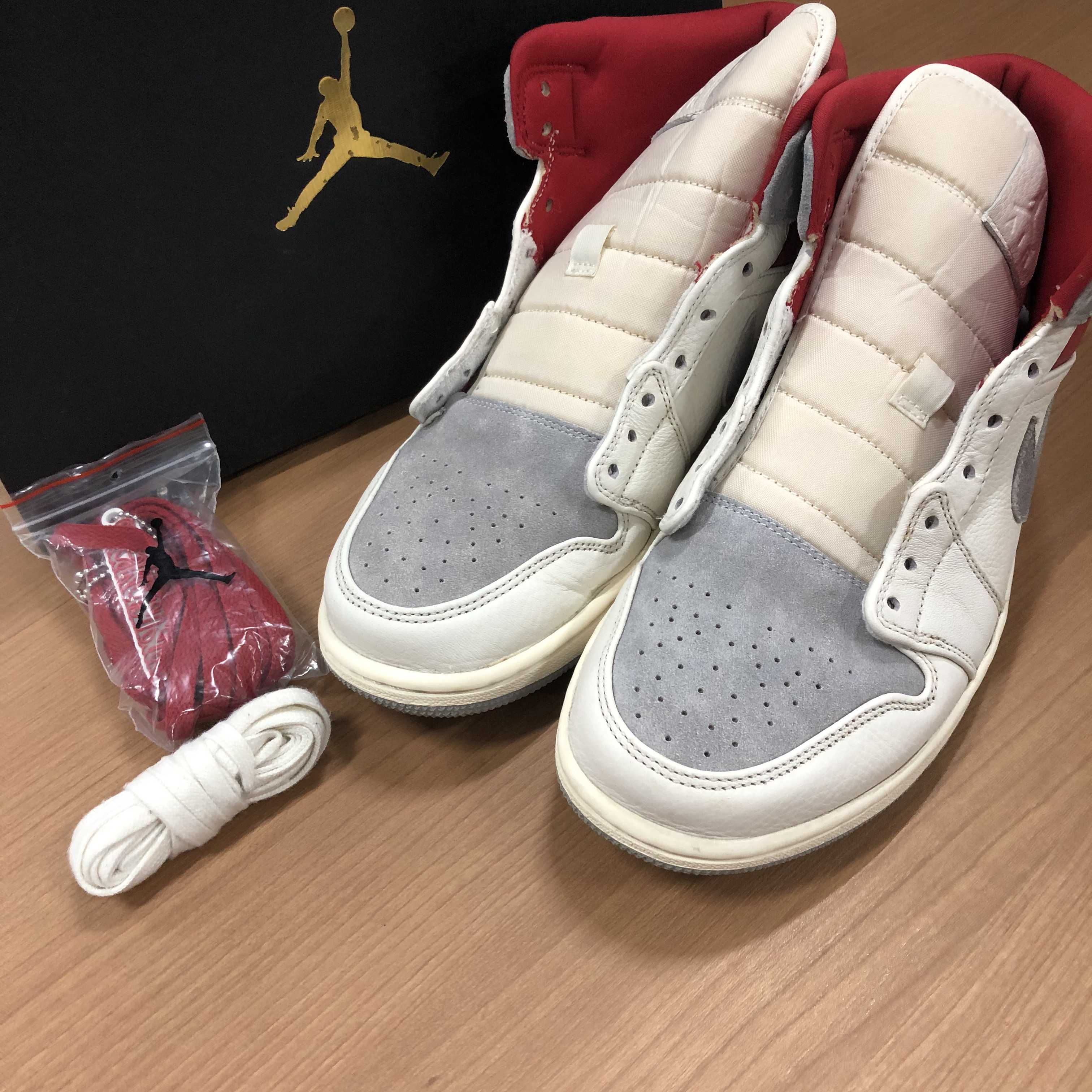 SNS×NIKE AIR JORDAN 1 MID "GREY/RED"