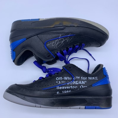 Off-White × Nike Air Jordan 2 Low "Black and Varsity Royal"