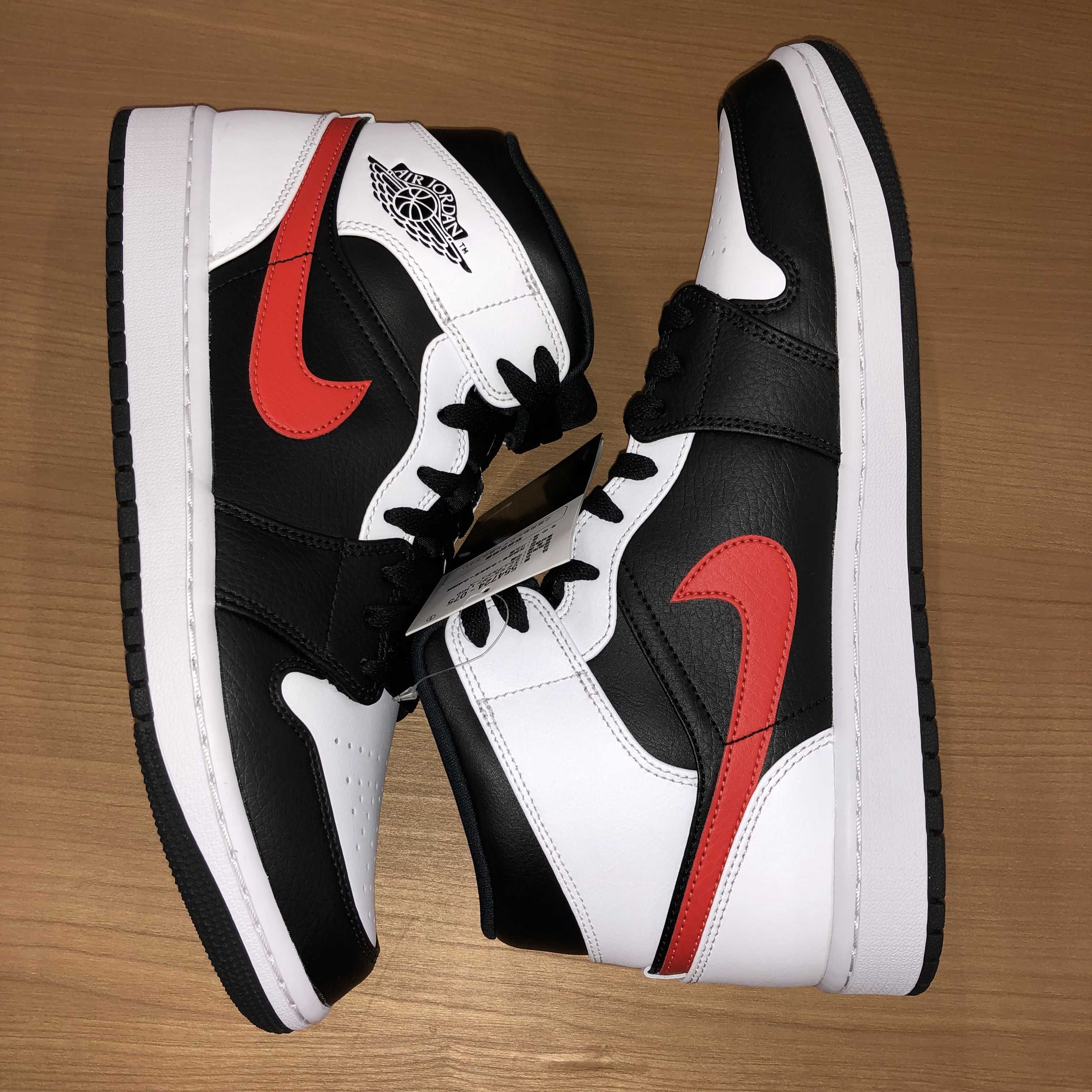 NIKE AIR JORDAN 1 MID "BLACK/CHILE RED/WHITE"