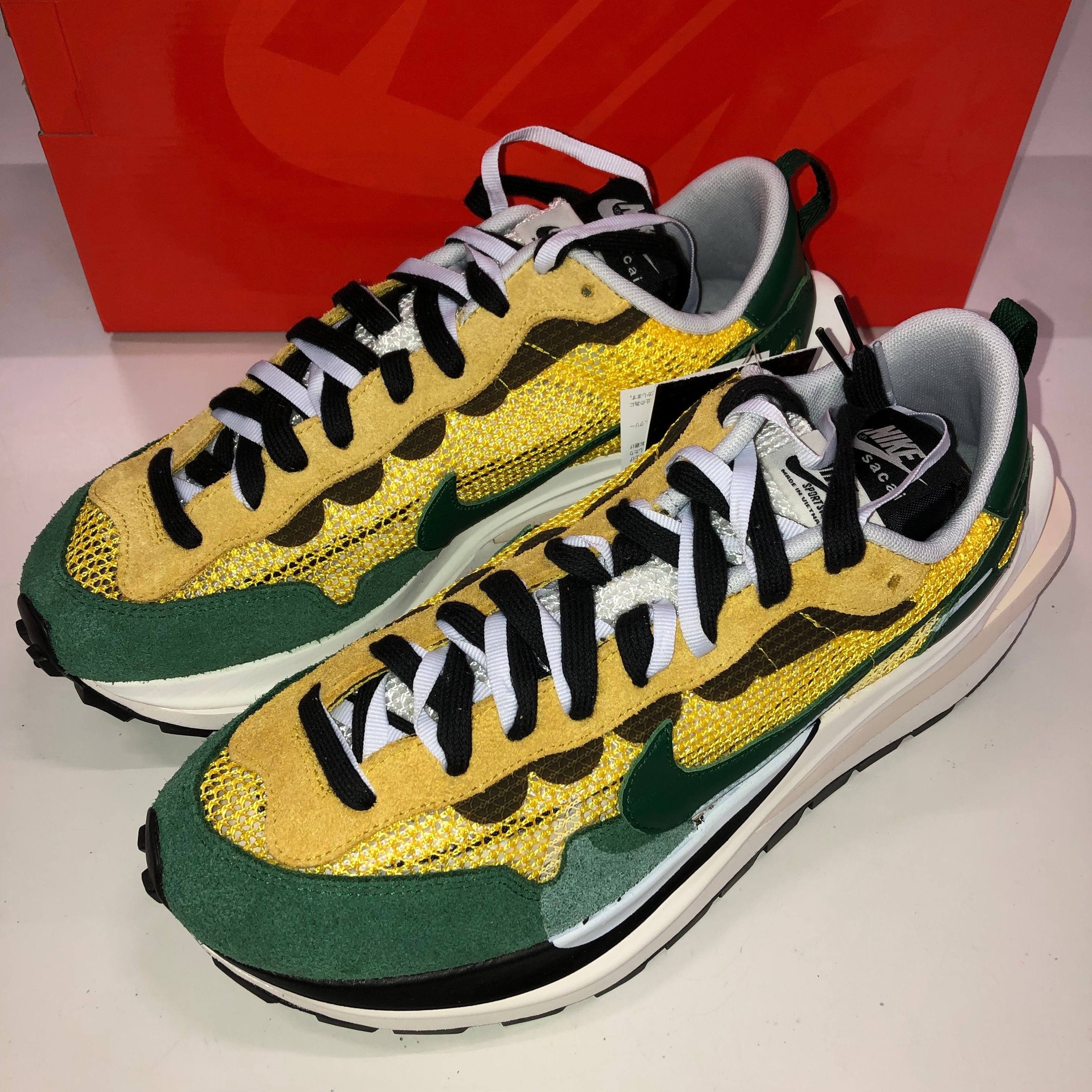 sacai × Nike Vapor Waffle "Tour Yellow/Stadium Green-Sail"