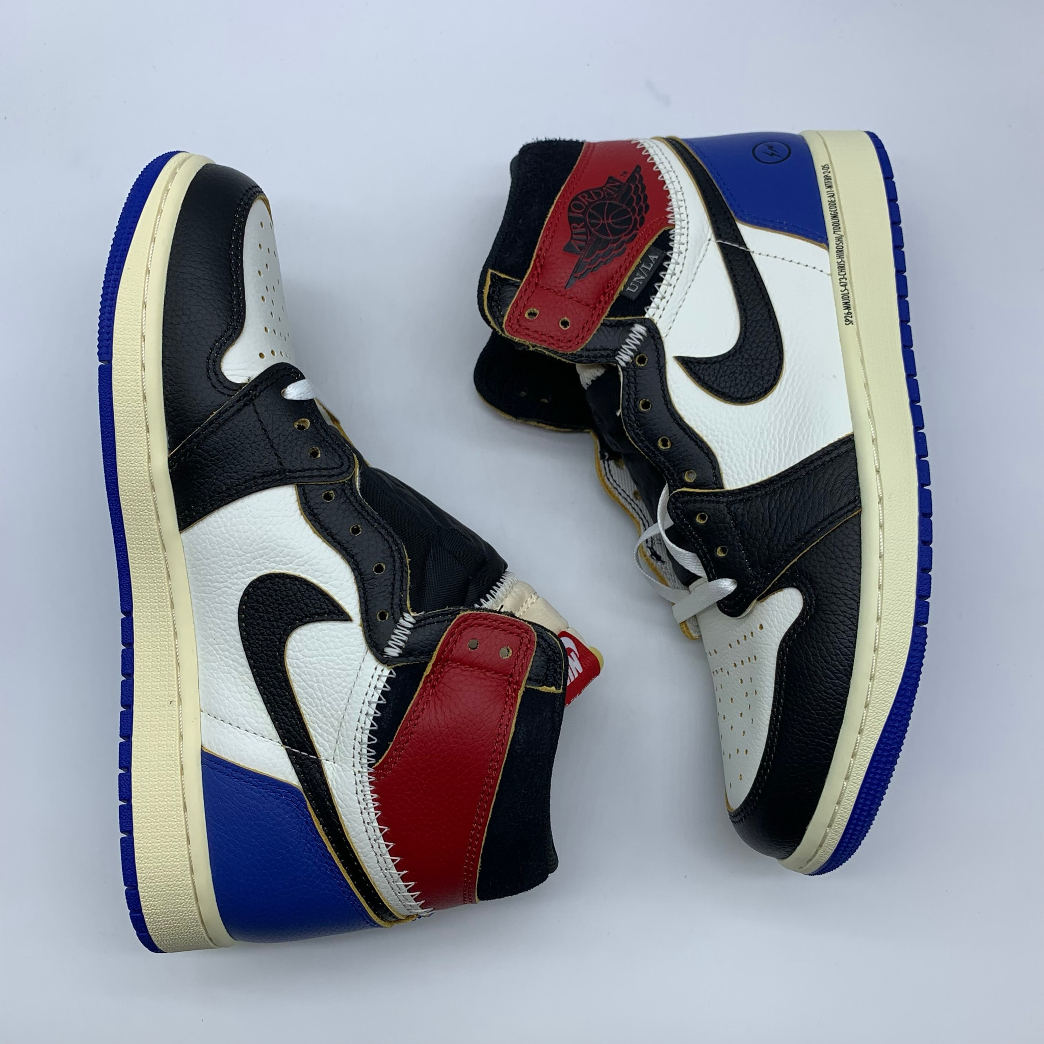 fragment design × UNION × Nike Air Jordan 1 High OG "Black/Varsity Red"