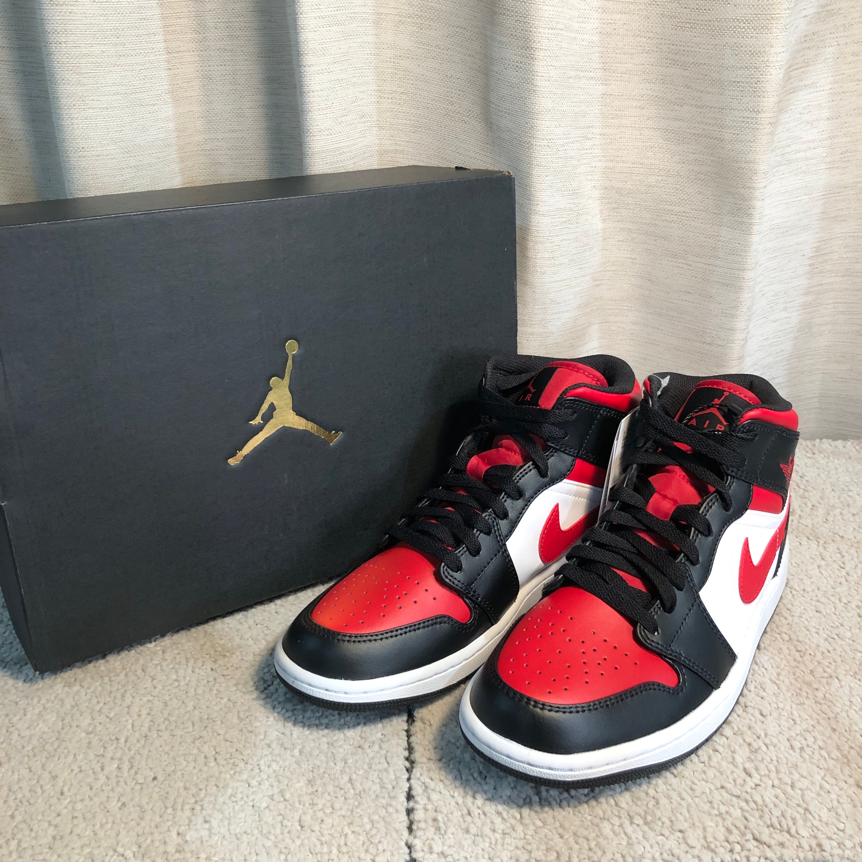 Nike Air Jordan 1 Mid "Black/Gym Red/White"
