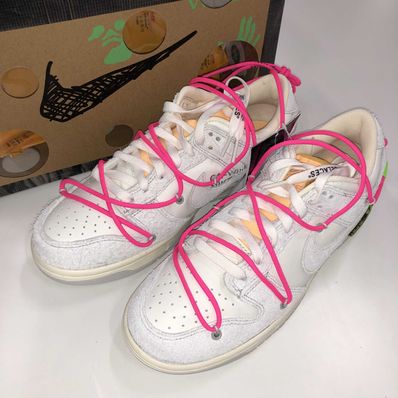 Off-White × Nike Dunk Low "Sail/Neutral Gray/Hyper Pink"
