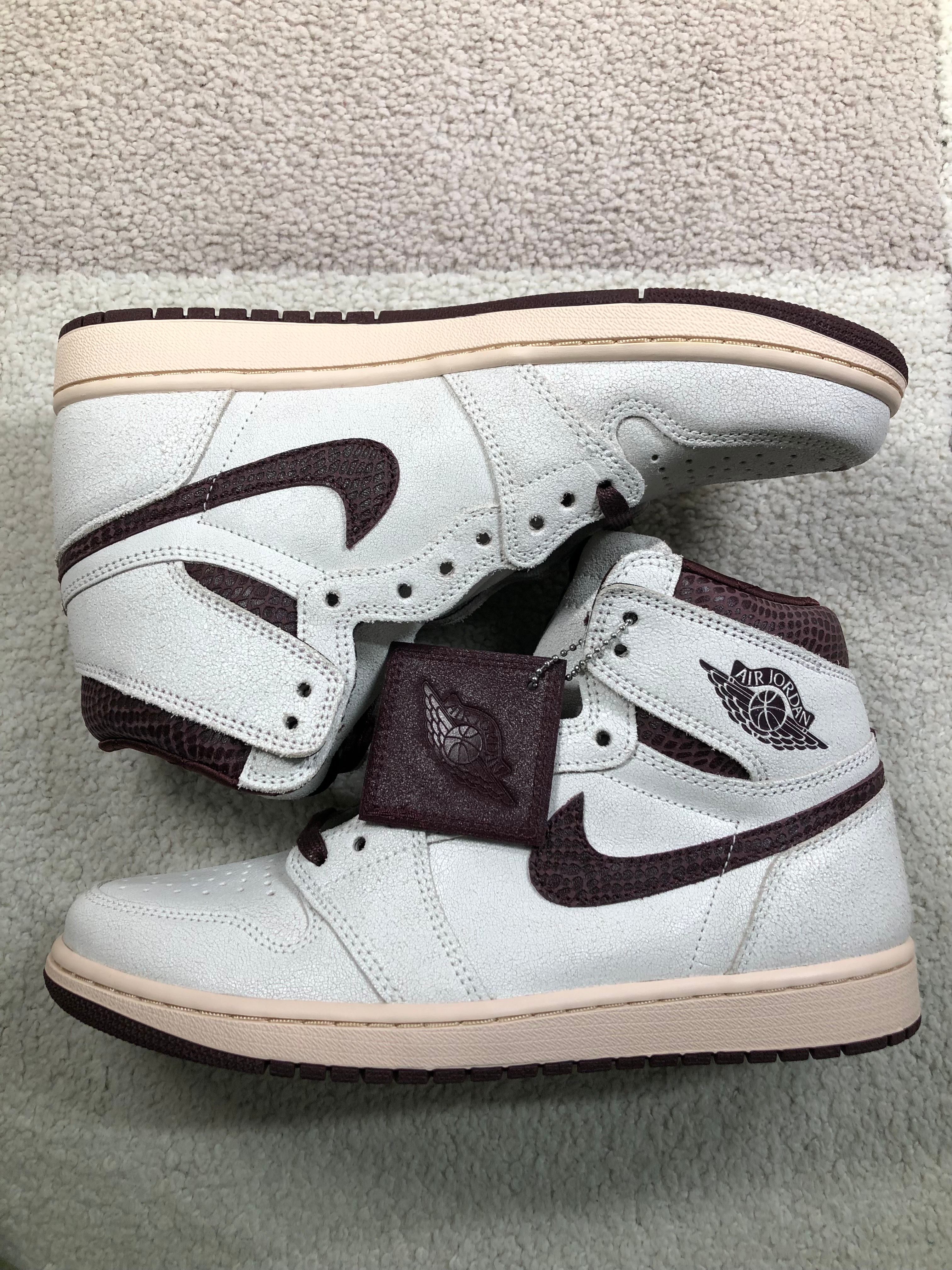 A Ma Maniere × Nike Air Jordan 1 Retro High OG "Sail and Burgundy"