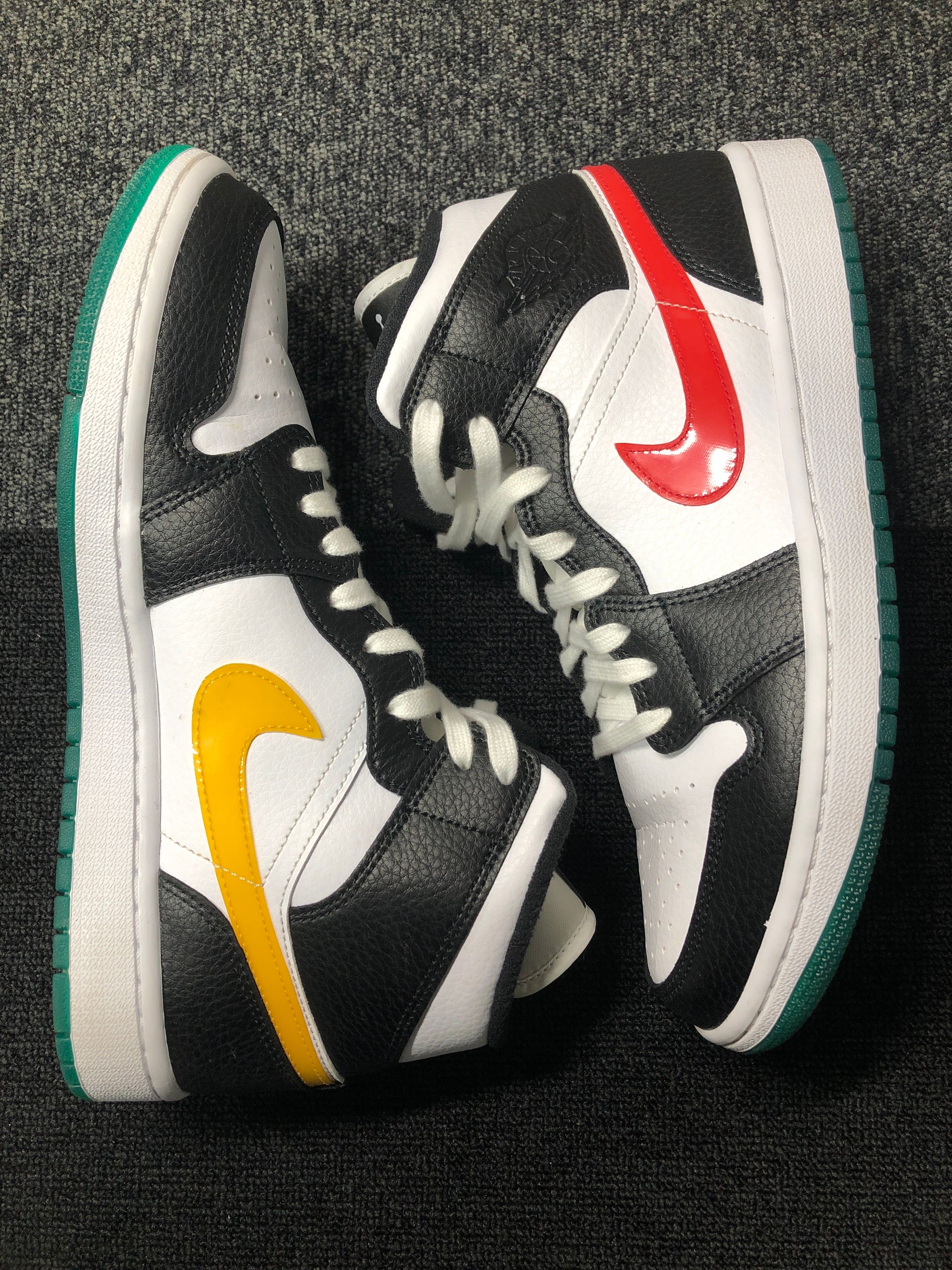 Nike Women's Air Jordan 1 Mid "White/Red/Yellow"