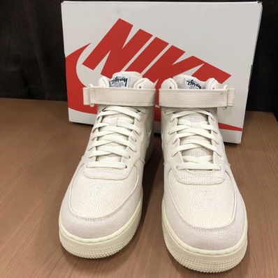 Stussy × Nike Air Force 1 Mid "Fossil Stone"