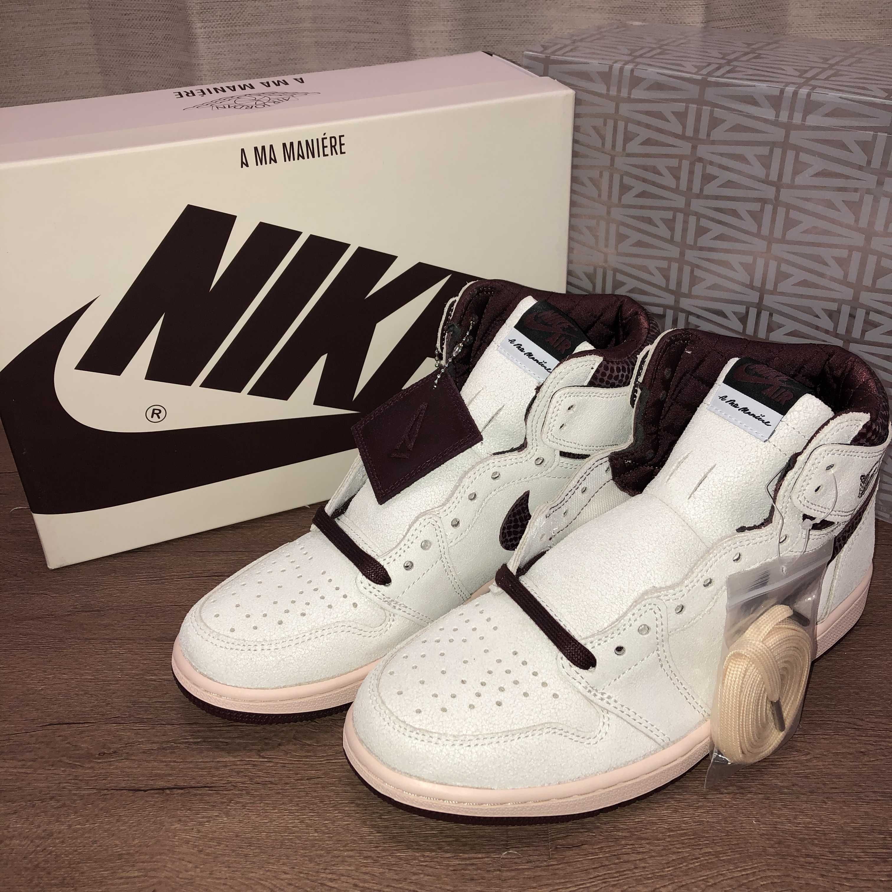 A Ma Maniere × Nike Air Jordan 1 Retro High OG "Sail and Burgundy"