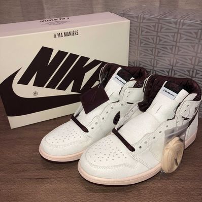 A Ma Maniere × Nike Air Jordan 1 Retro High OG "Sail and Burgundy"