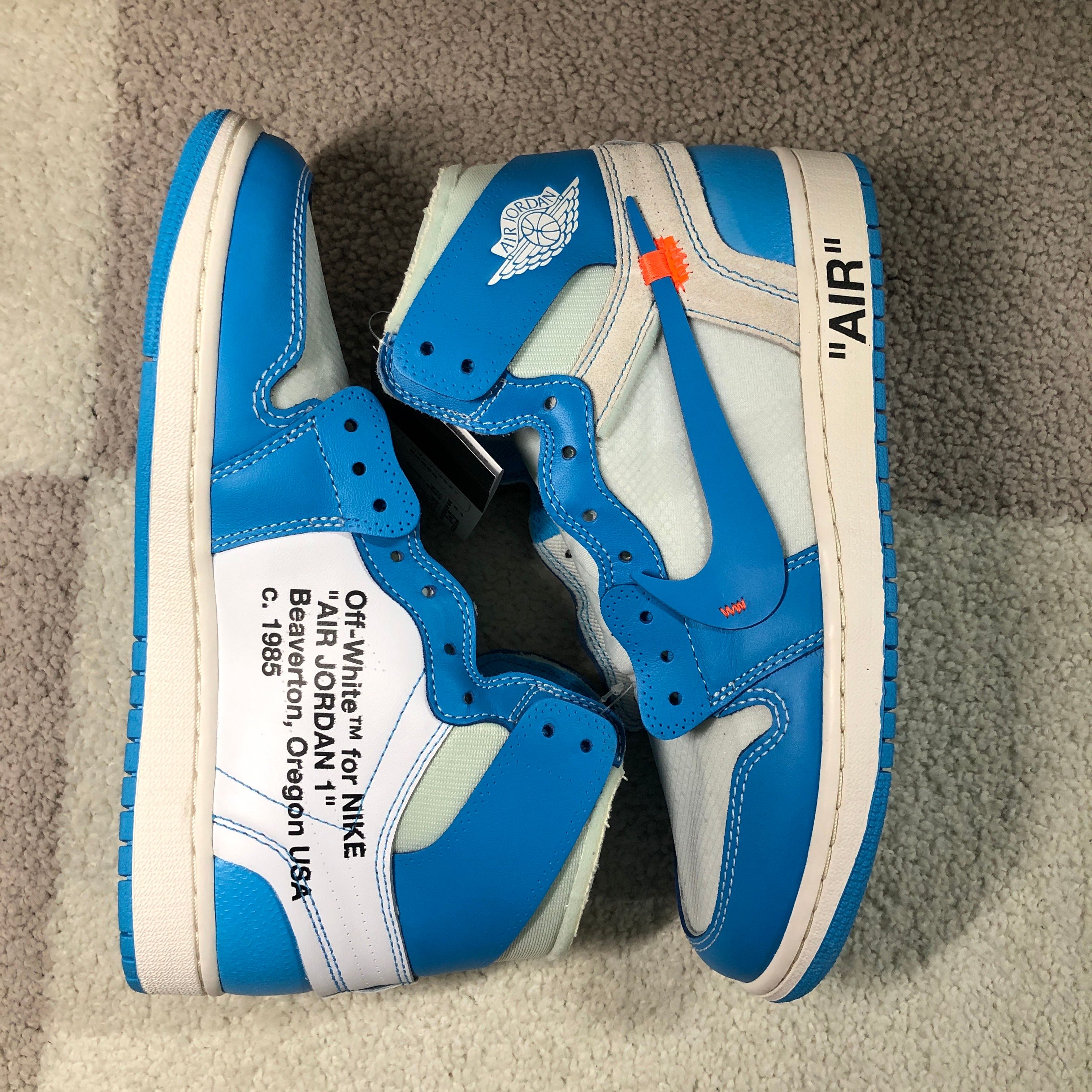 Off-White × Nike Air Jordan 1 High UNC "White/Dark Powder Blue"