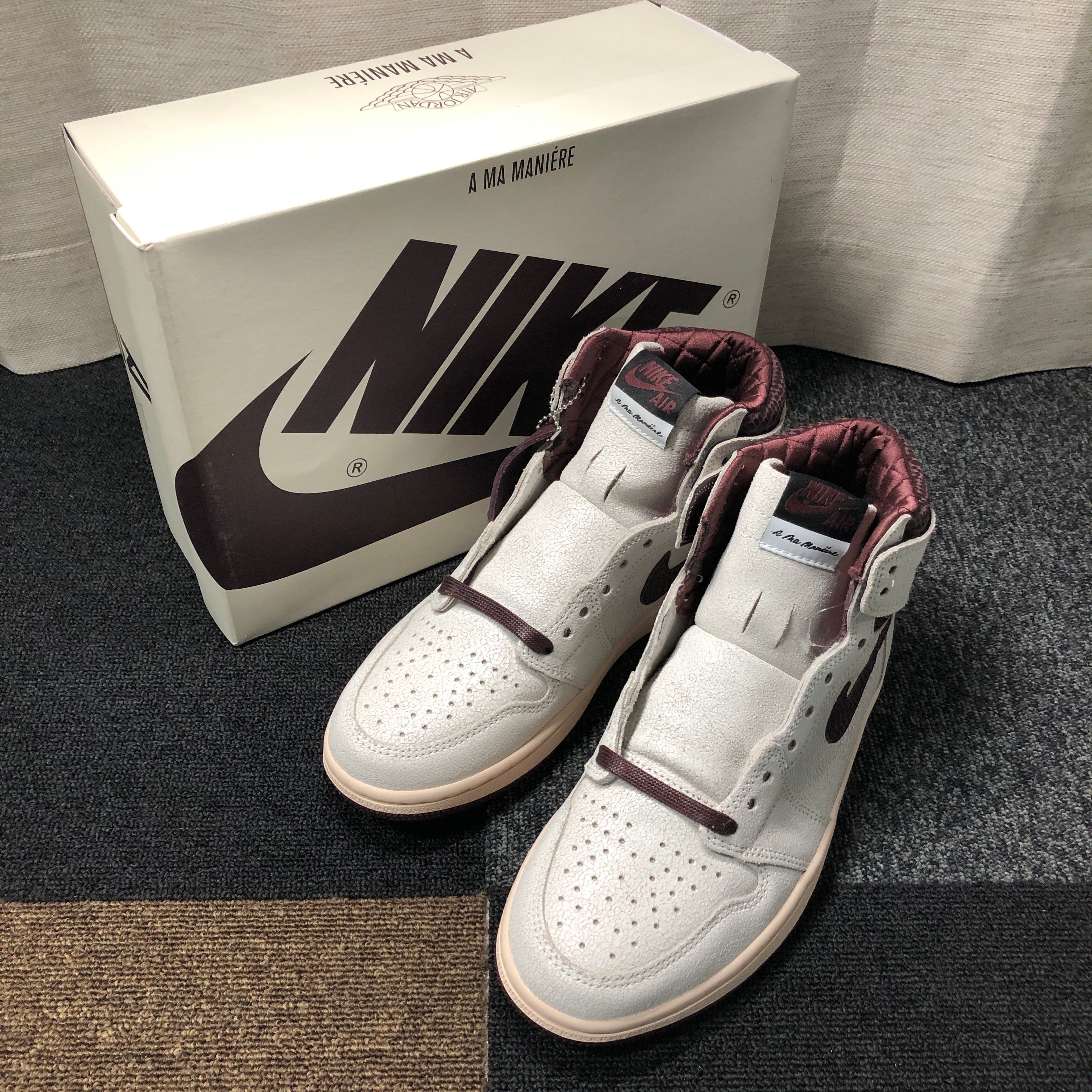 A Ma Maniere × Nike Air Jordan 1 Retro High OG "Sail and Burgundy"