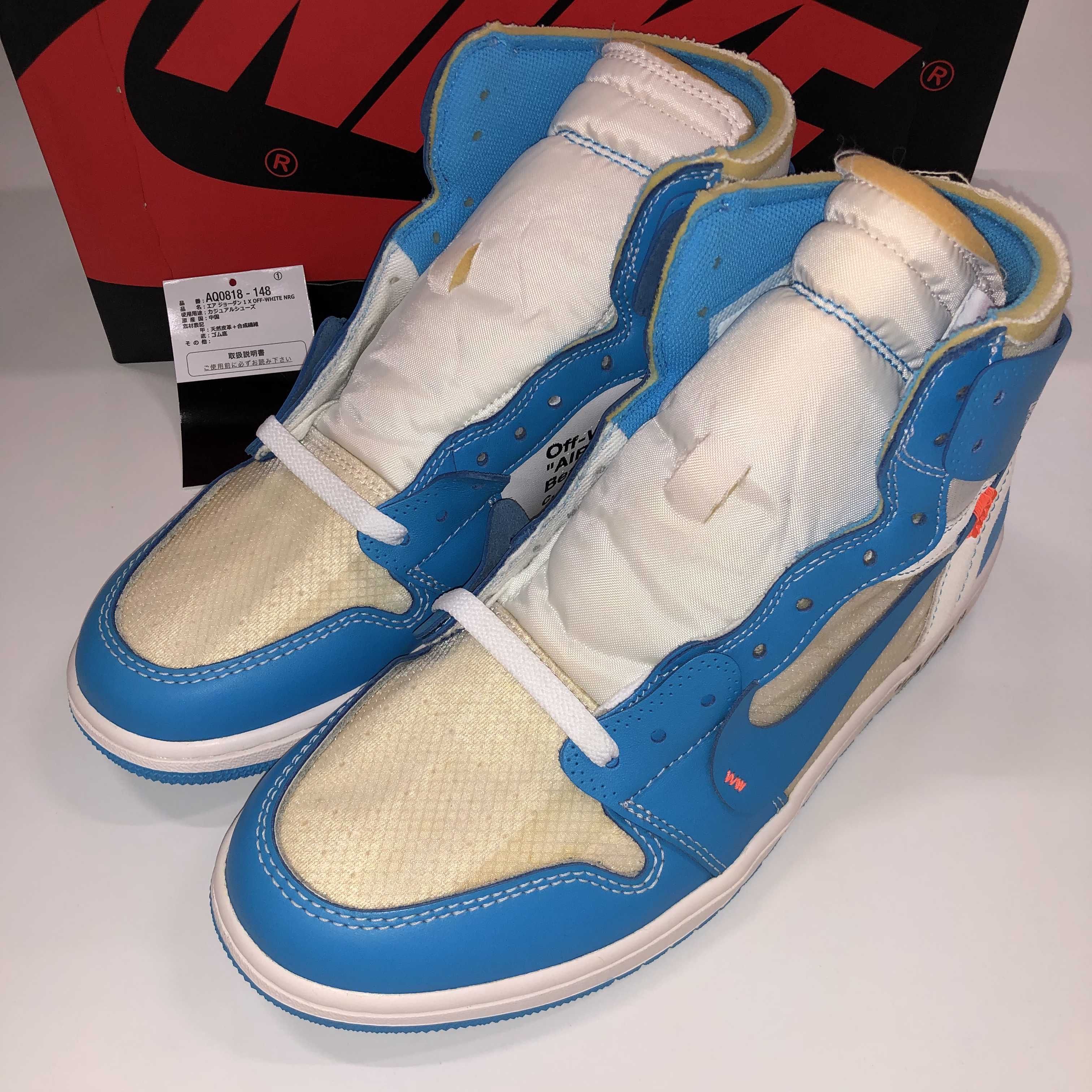 Off-White × Nike Air Jordan 1 High UNC "White/Dark Powder Blue"