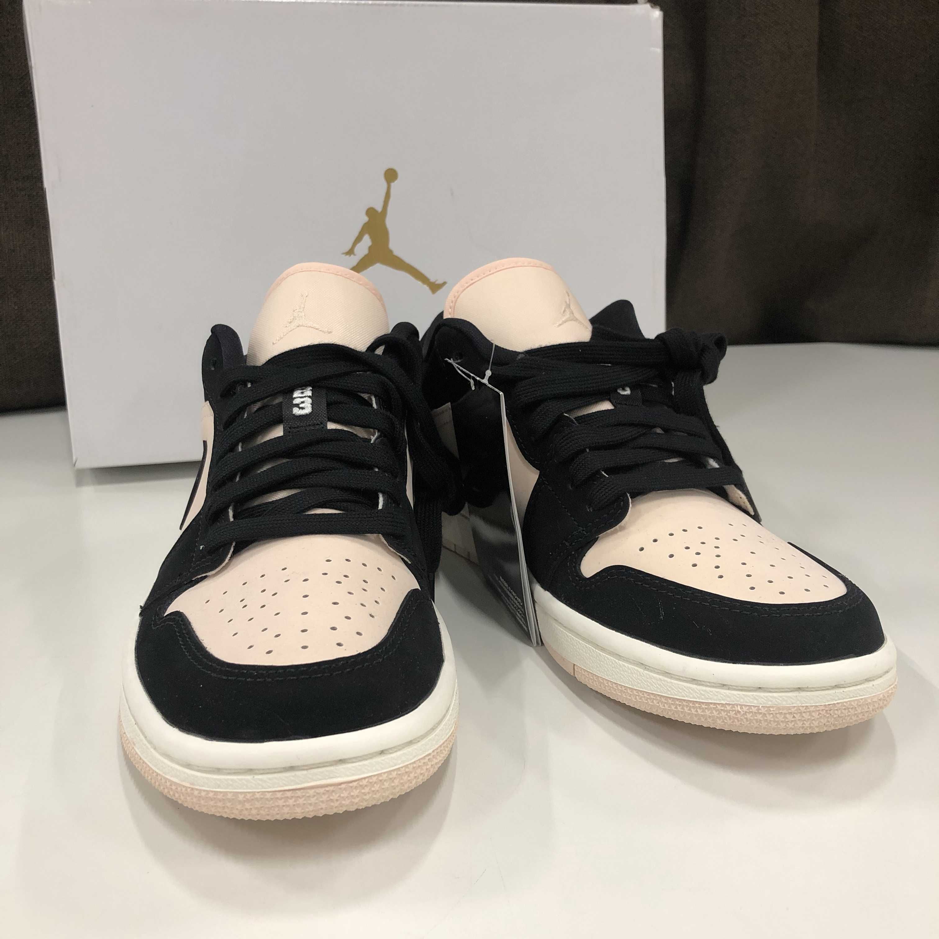 Nike Women's Air Jordan 1 Low  "Black/Guava" (White Midsole)