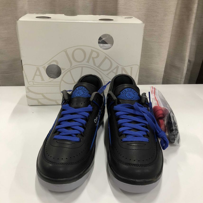 Off-White × Nike Air Jordan 2 Low "Black and Varsity Royal"