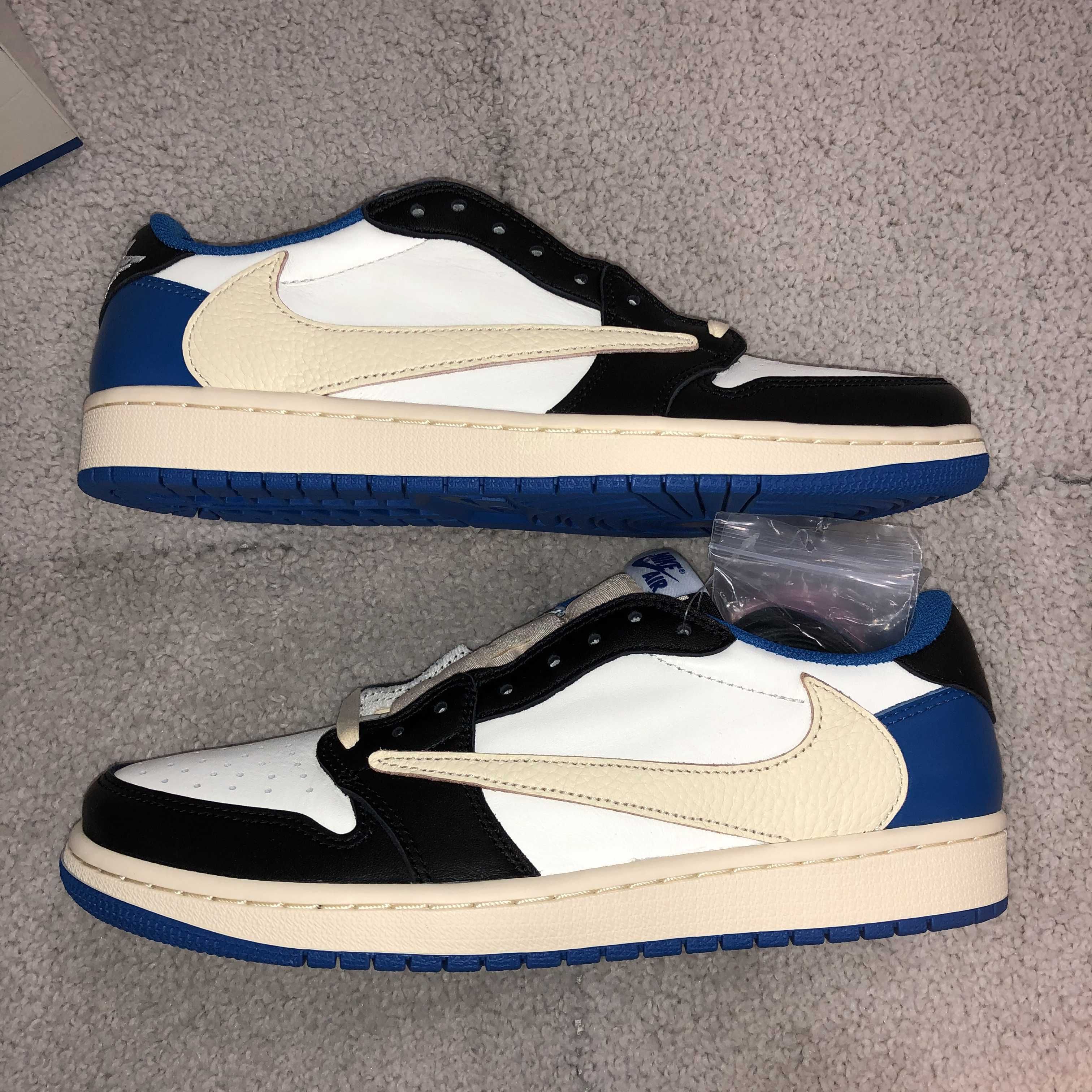 Travis Scott × fragment design × Nike Air Jordan 1 Low OG SP "Military Blue"
