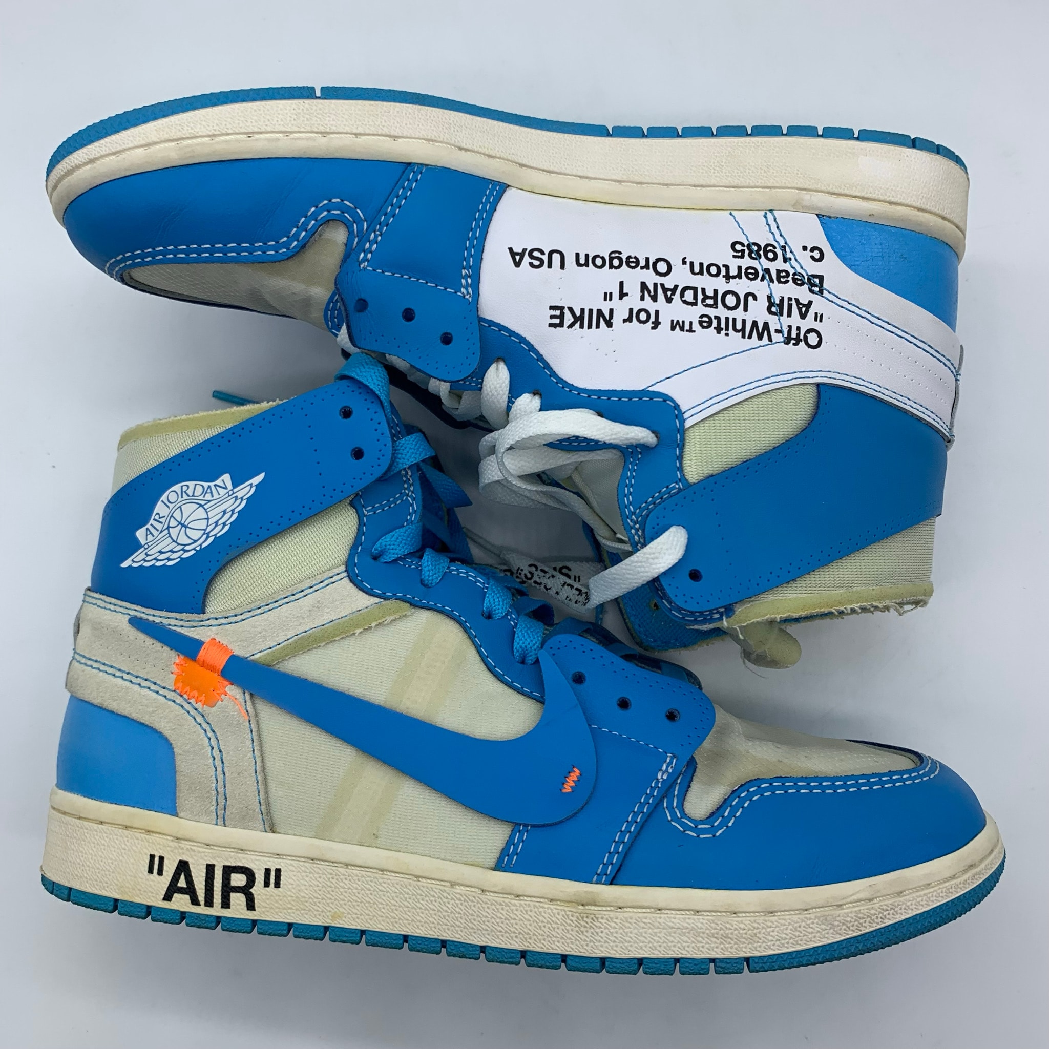 Off-White × Nike Air Jordan 1 High UNC "White/Dark Powder Blue"