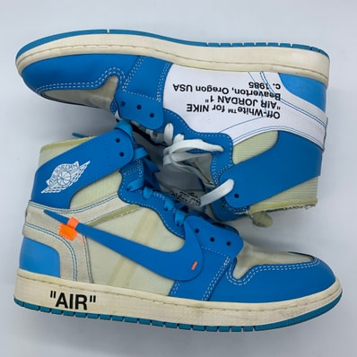 Off-White × Nike Air Jordan 1 High UNC "White/Dark Powder Blue"