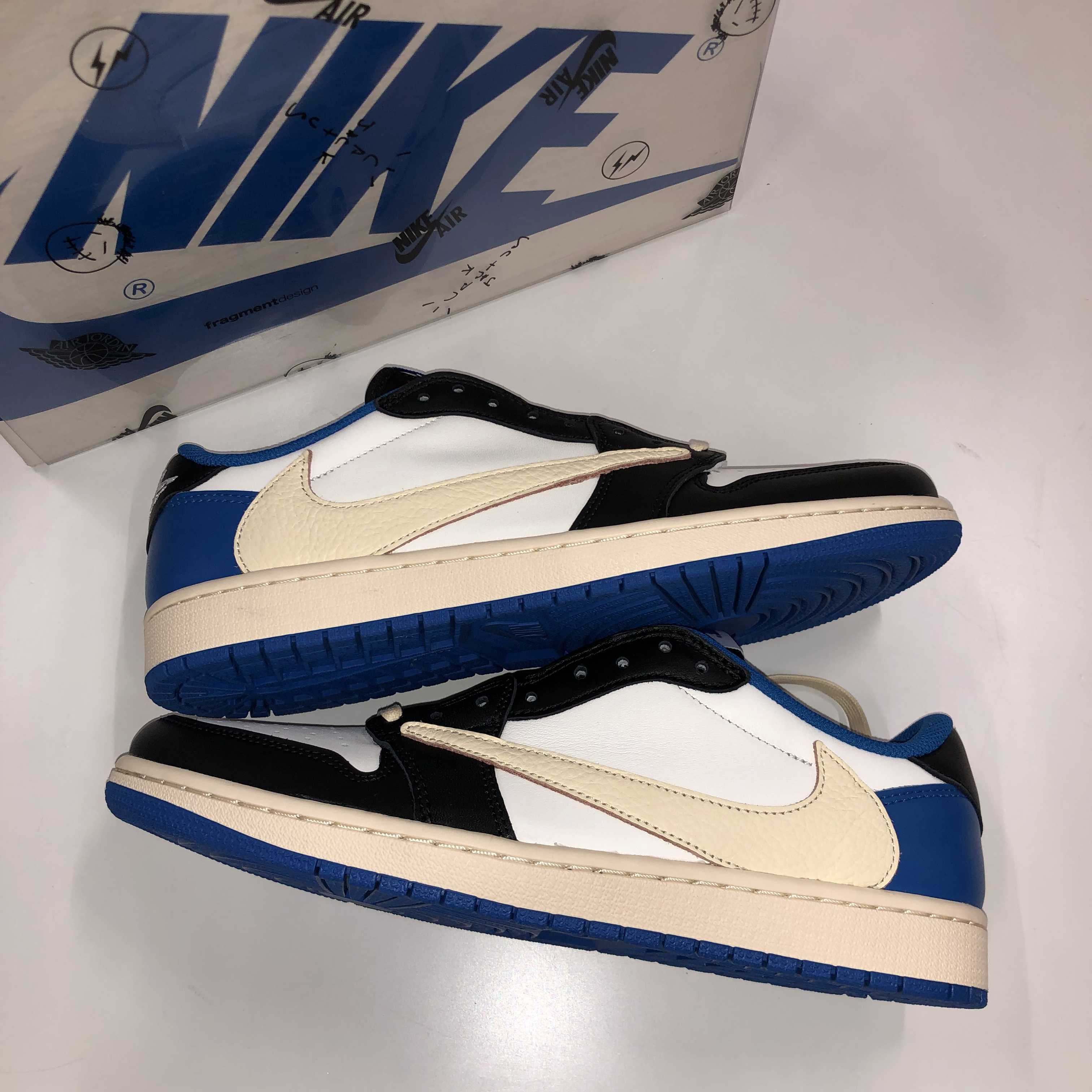 Travis Scott × fragment design × Nike Air Jordan 1 Low OG SP "Military Blue"