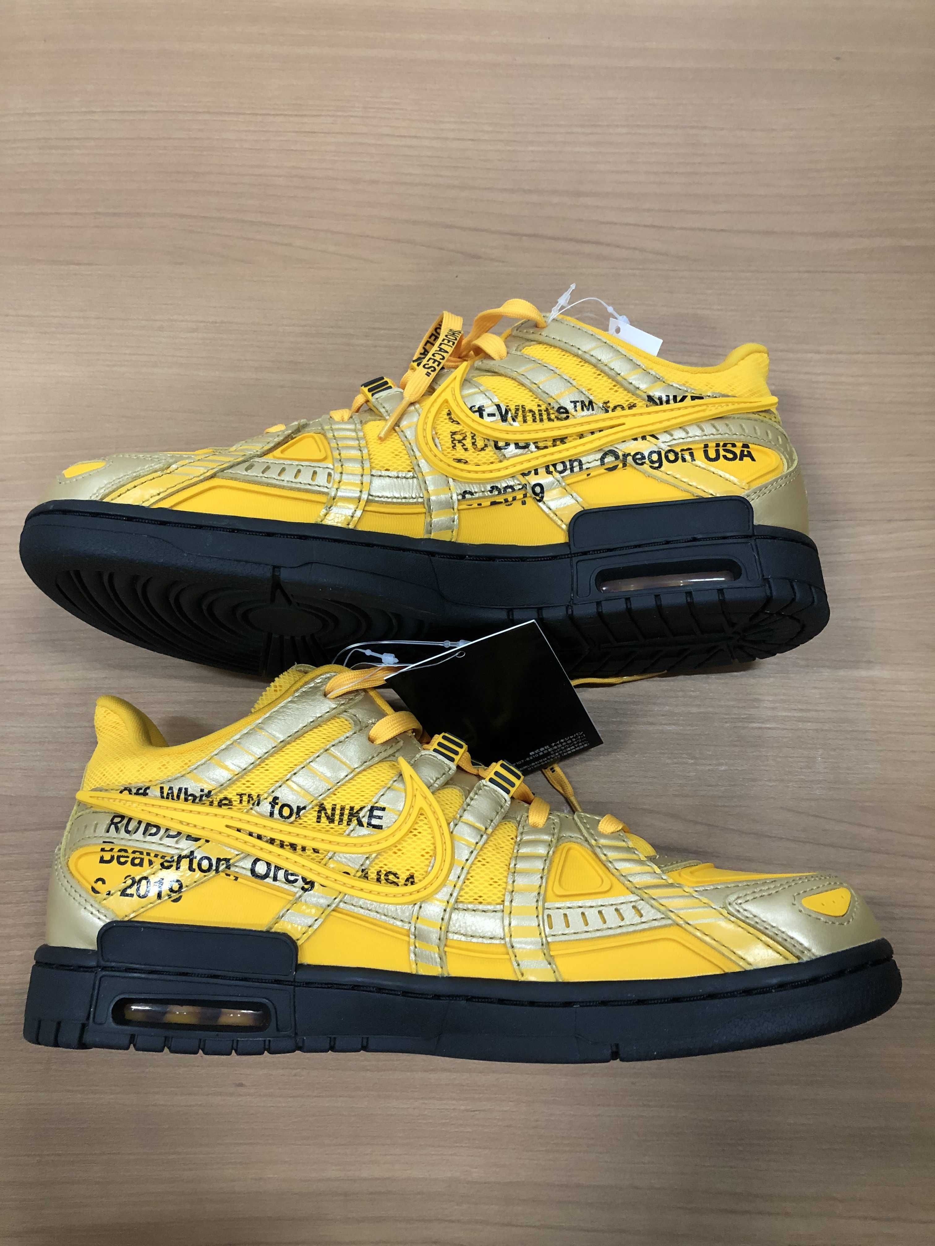 Off-White × Nike Air Rubber Dunk "University Gold" 