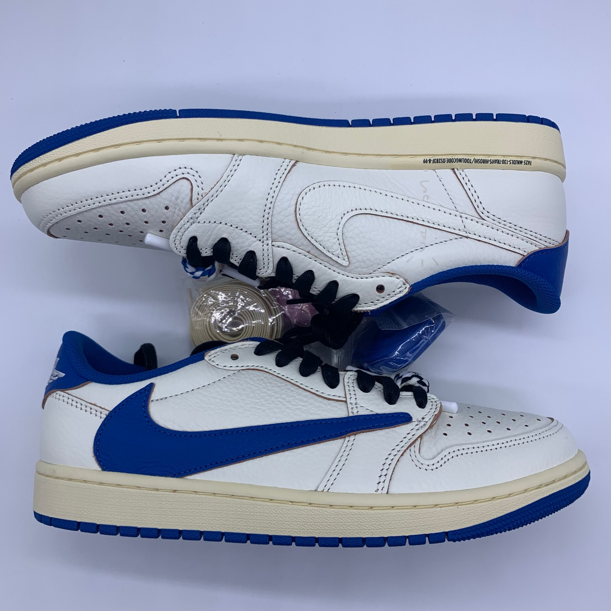 Travis Scott × fragment design × Nike Air Jordan 1 Low OG "Sail/Military Blue"