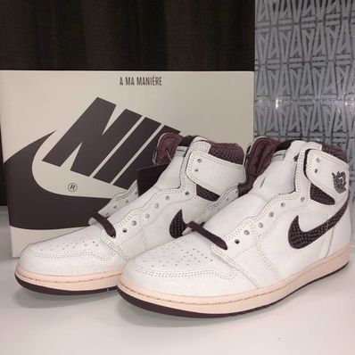 A Ma Maniere × Nike Air Jordan 1 Retro High OG "Sail and Burgundy"