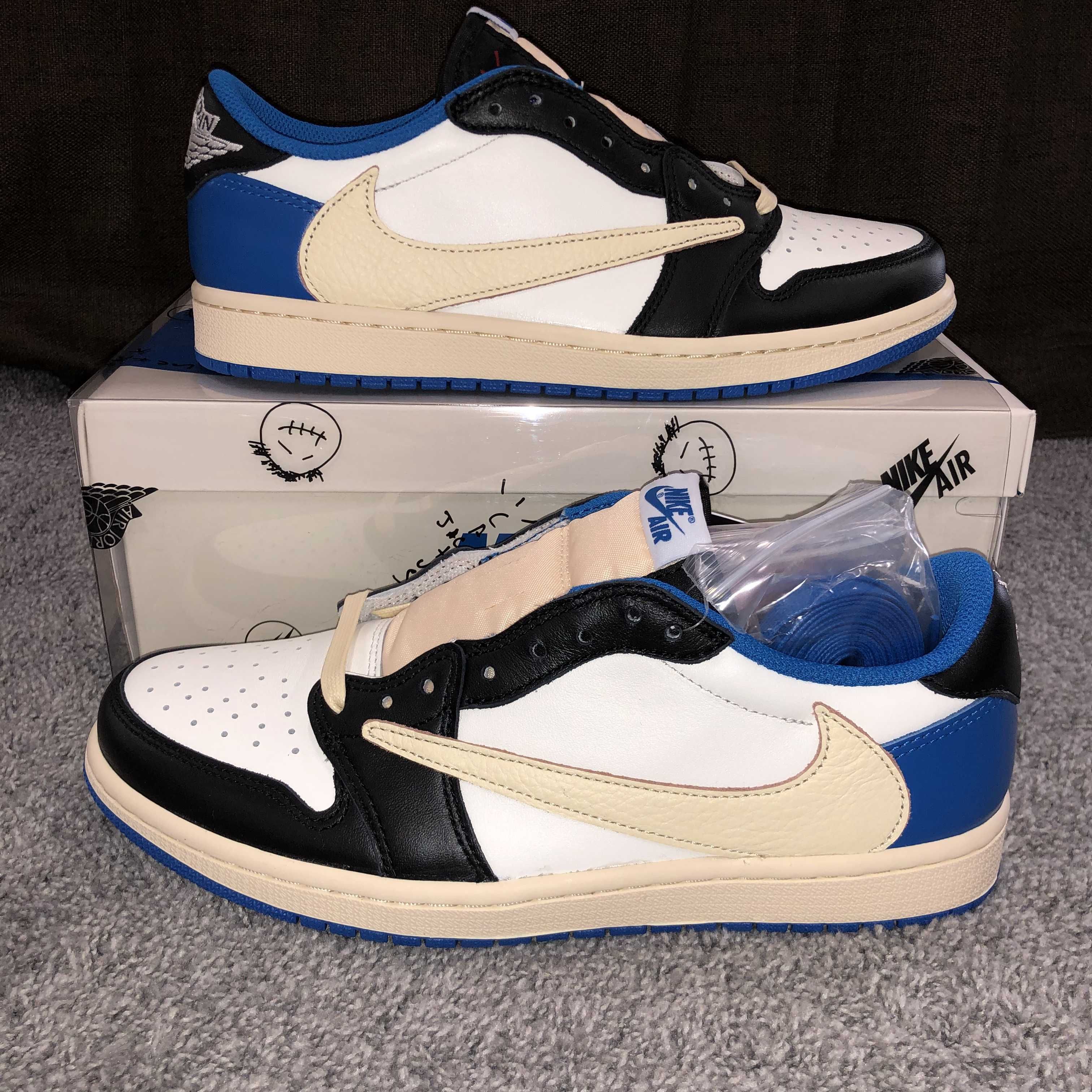 Travis Scott × fragment design × Nike Air Jordan 1 Low OG SP "Military Blue"