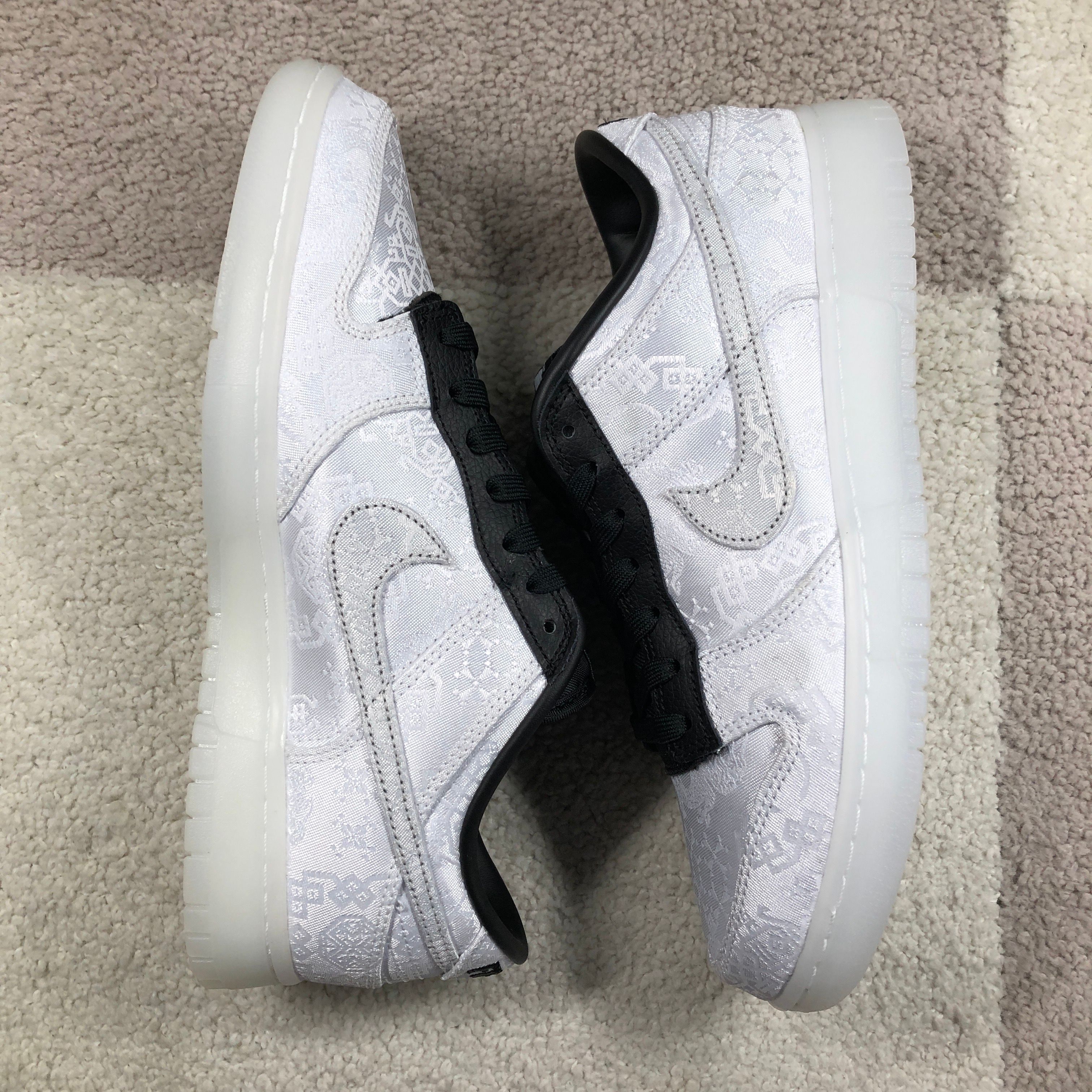 CLOT × Fragment × Nike Dunk Low "Black and White"