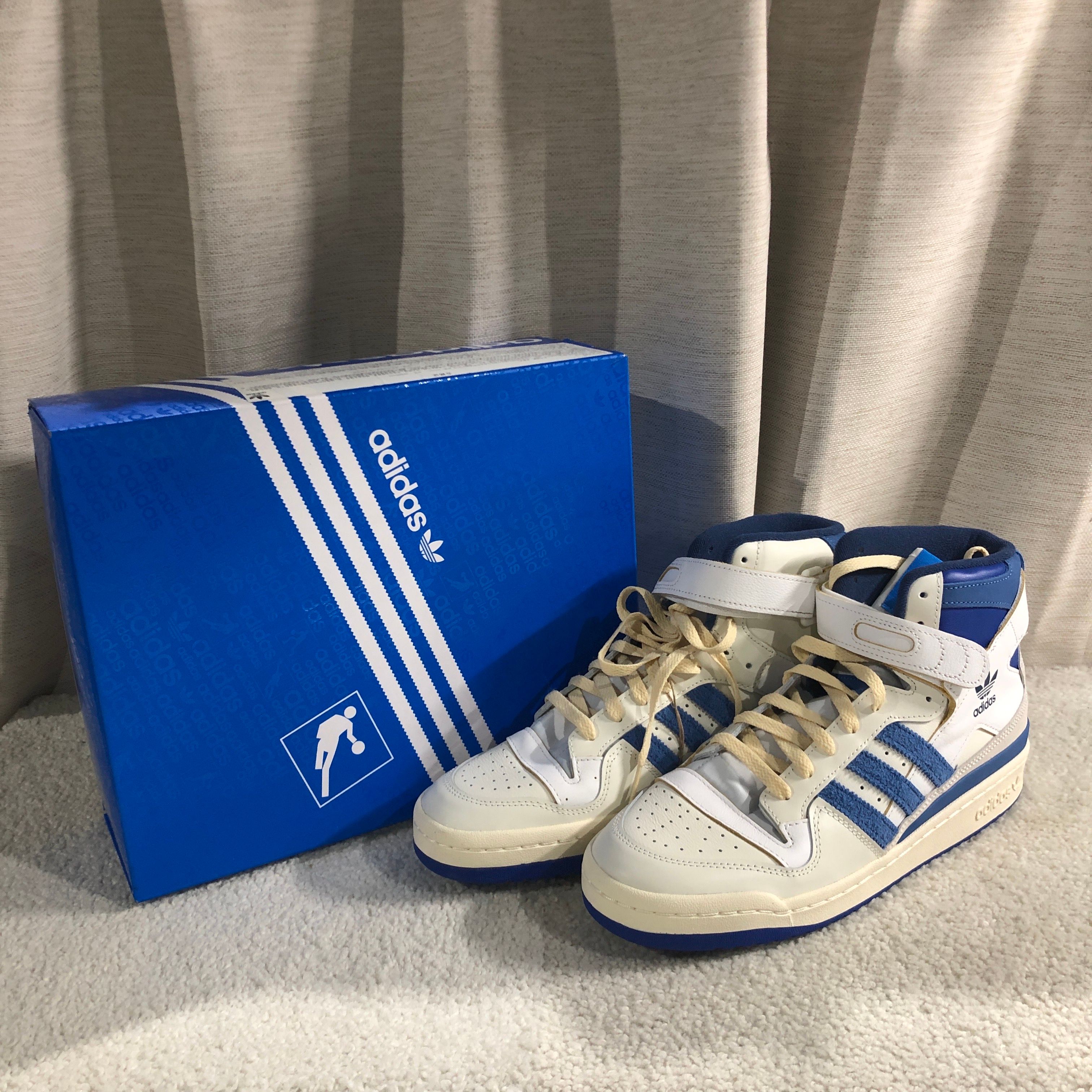 adidas Forum 84 High Blue Thread "Off White-Bright Blue/Footwear White"