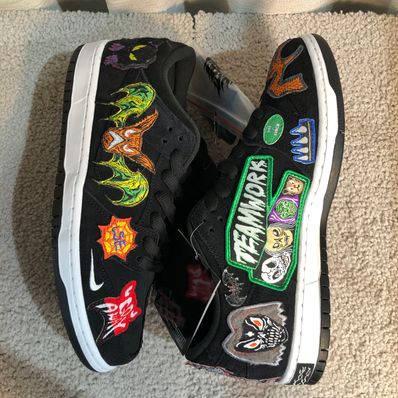 Neck face × Nike SB Dunk Low "Black/White/Multi Color"