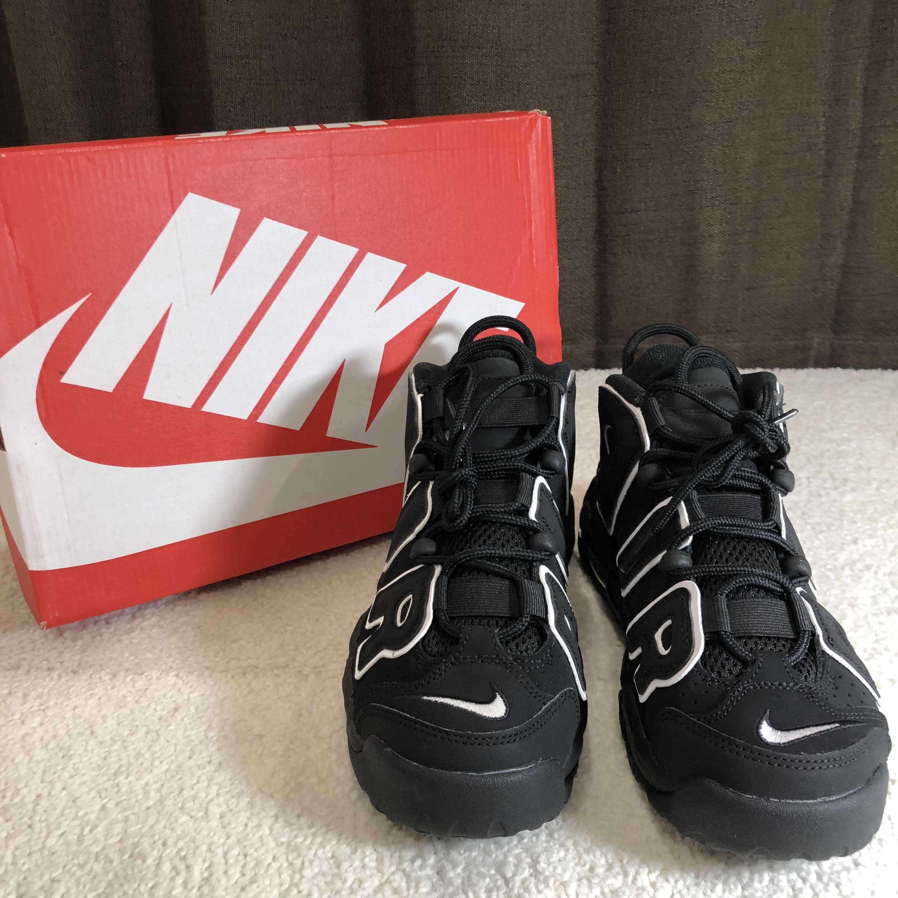 NIKE AIR MORE UPTEMPO GS "BLACK/WHITE"(2020)