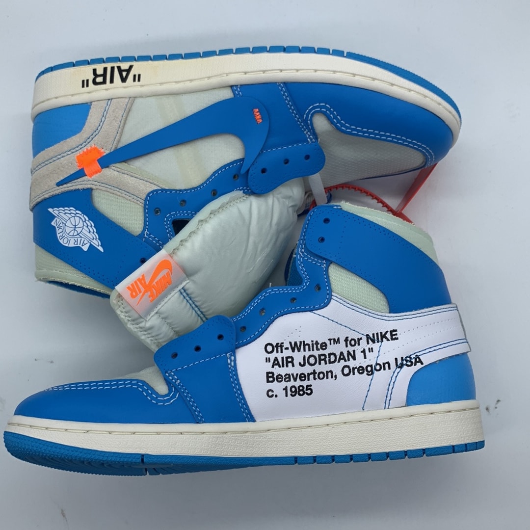 Off-White × Nike Air Jordan 1 High UNC "White/Dark Powder Blue"