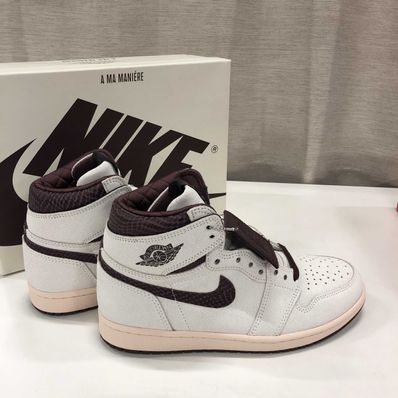 A Ma Maniere × Nike Air Jordan 1 Retro High OG "Sail and Burgundy"
