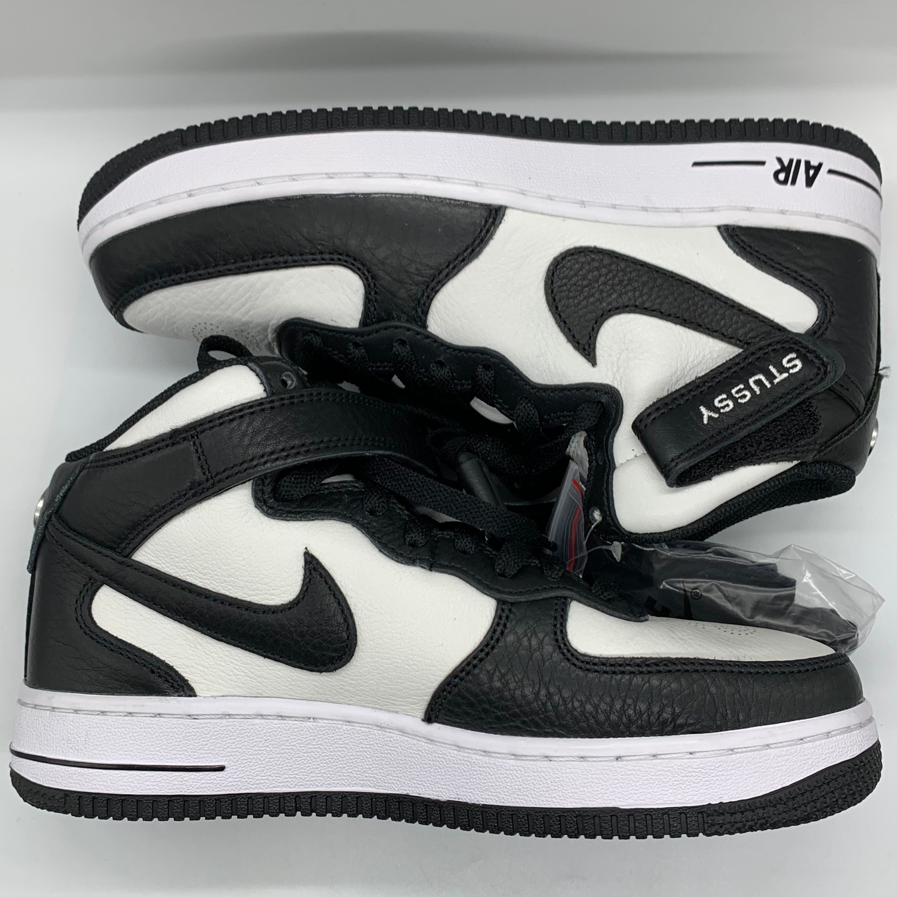 Stussy × Nike Air Force 1 Mid "Black and Light Bone"