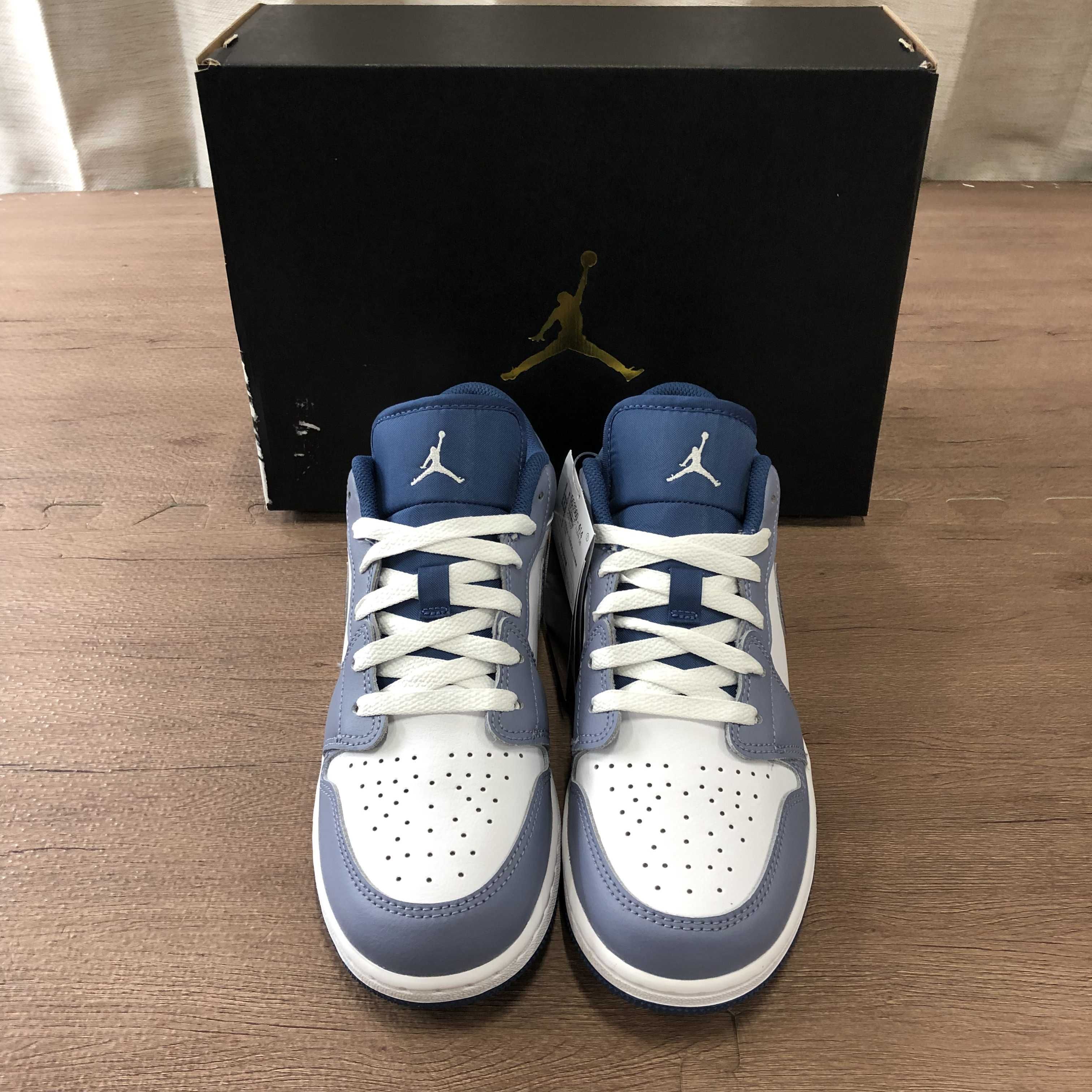 Nike GS Air Jordan 1 Low "White/Steel Blue"
