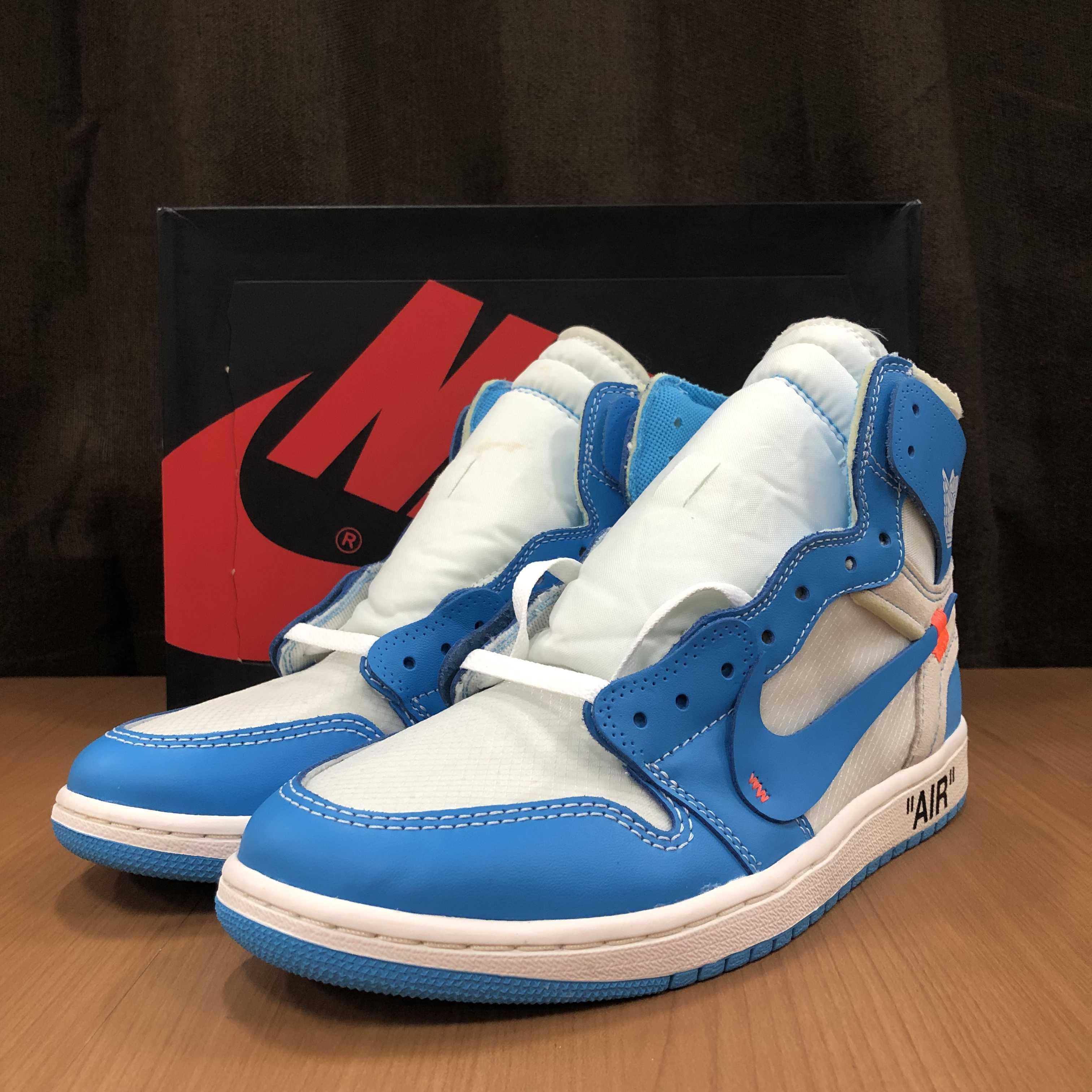Off-White × Nike Air Jordan 1 High UNC "White/Dark Powder Blue"