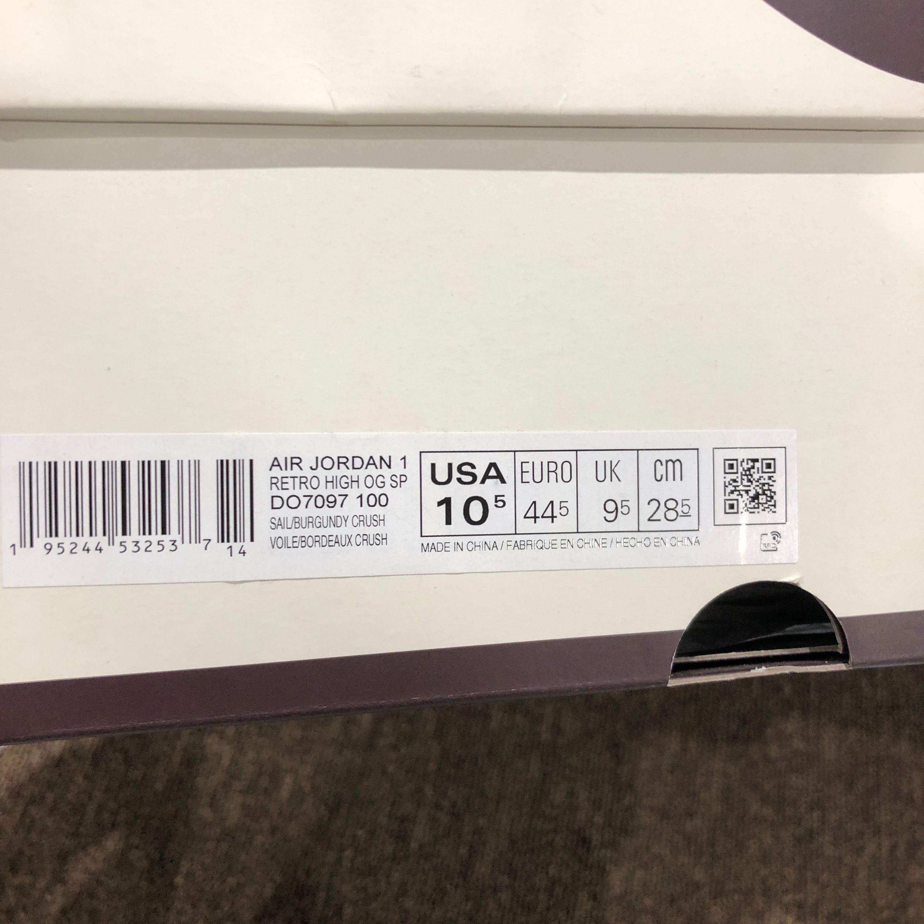 A Ma Maniere × Nike Air Jordan 1 Retro High OG "Sail and Burgundy"