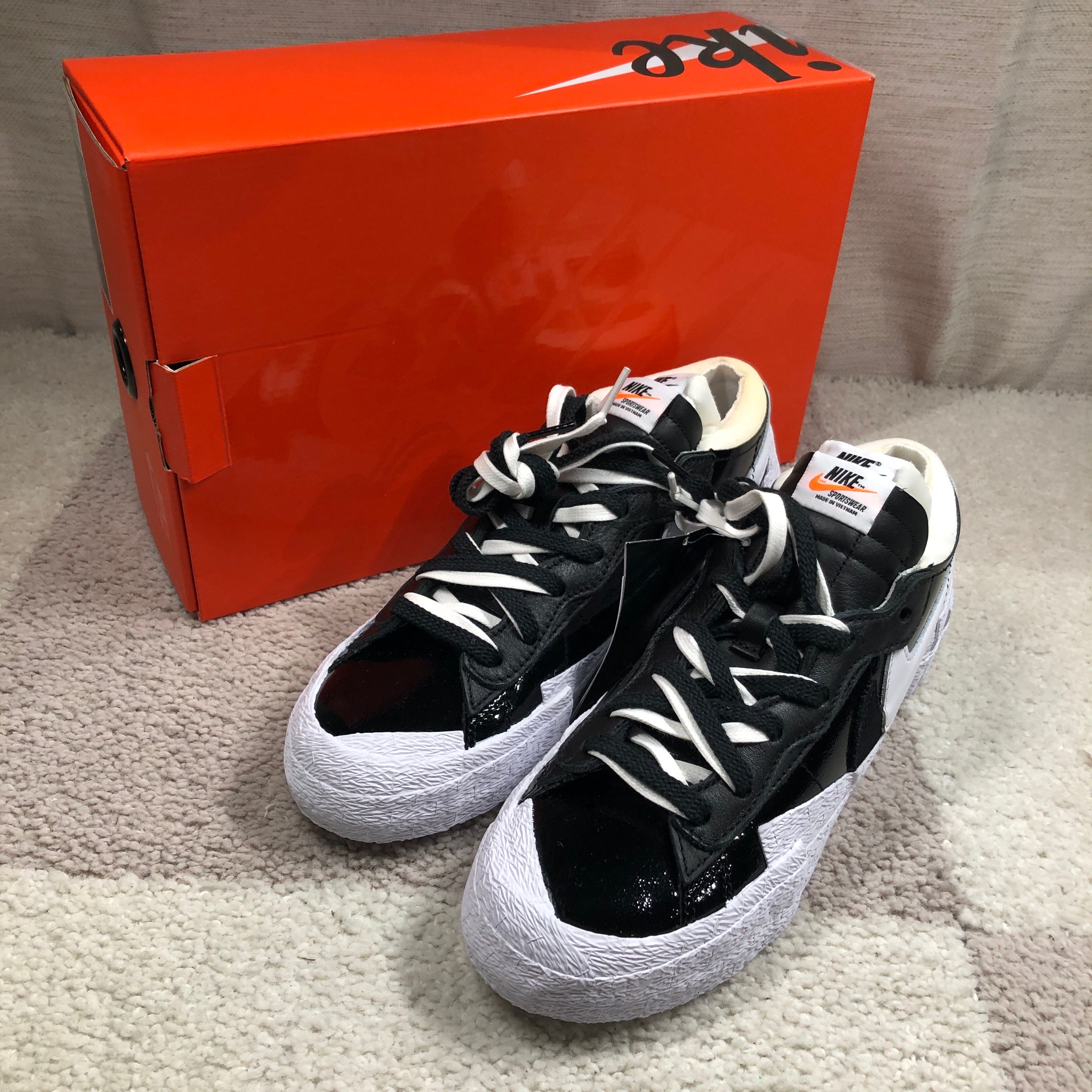 sacai × Nike Blazer Low "Black Patent Leather"