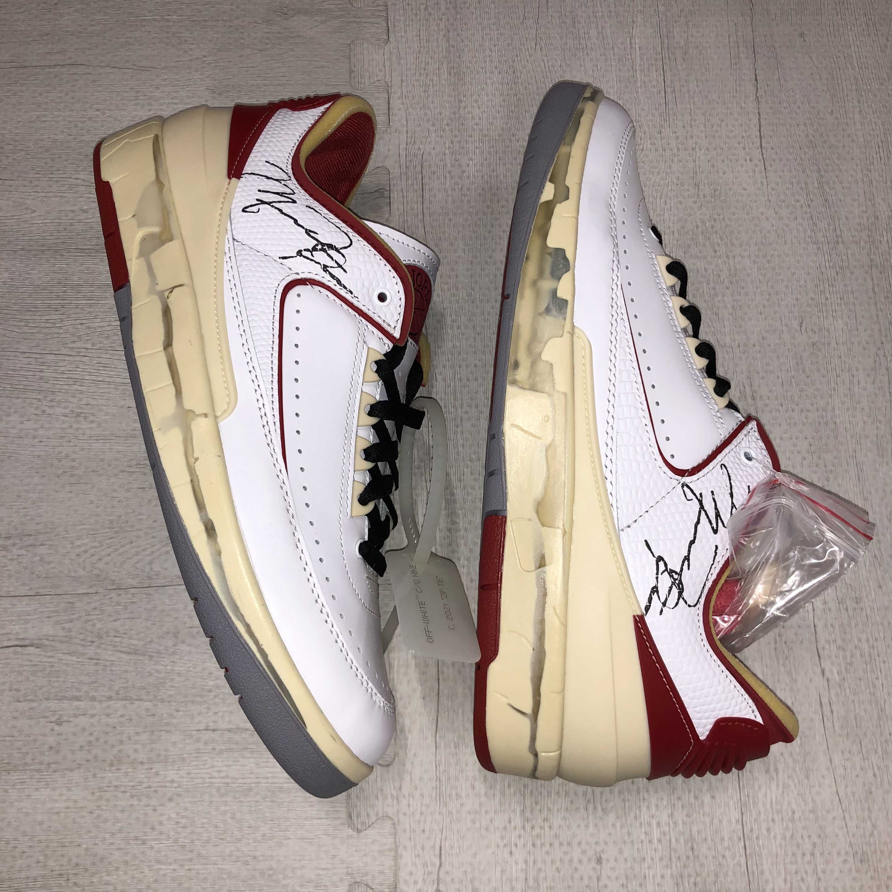 Off-White × Nike Air Jordan 2 Low "White and Varsity Red"