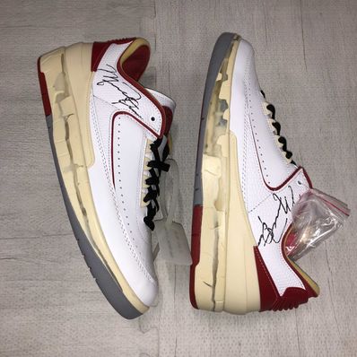 Off-White × Nike Air Jordan 2 Low "White and Varsity Red"
