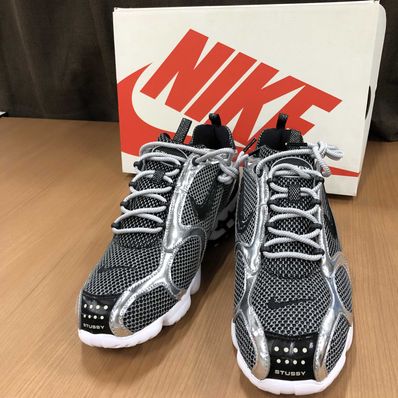 STUSSY × NIKE AIR ZOOM SPIRIDON CAGED "PURE PLATINUM/BLACK-WHITE"