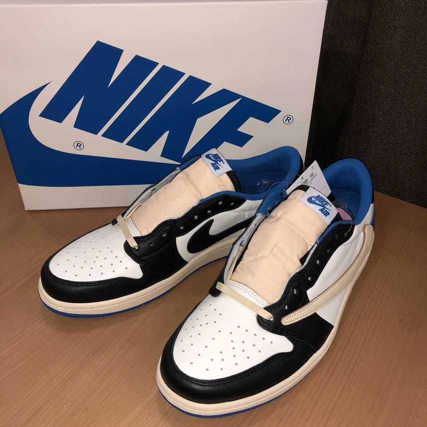 Travis Scott × fragment design × Nike Air Jordan 1 Low OG SP "Military Blue"
