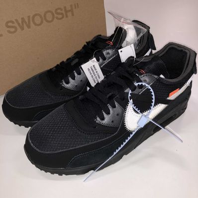 Off-White × Nike Air Max 90 "Black/Black-Cone-White"